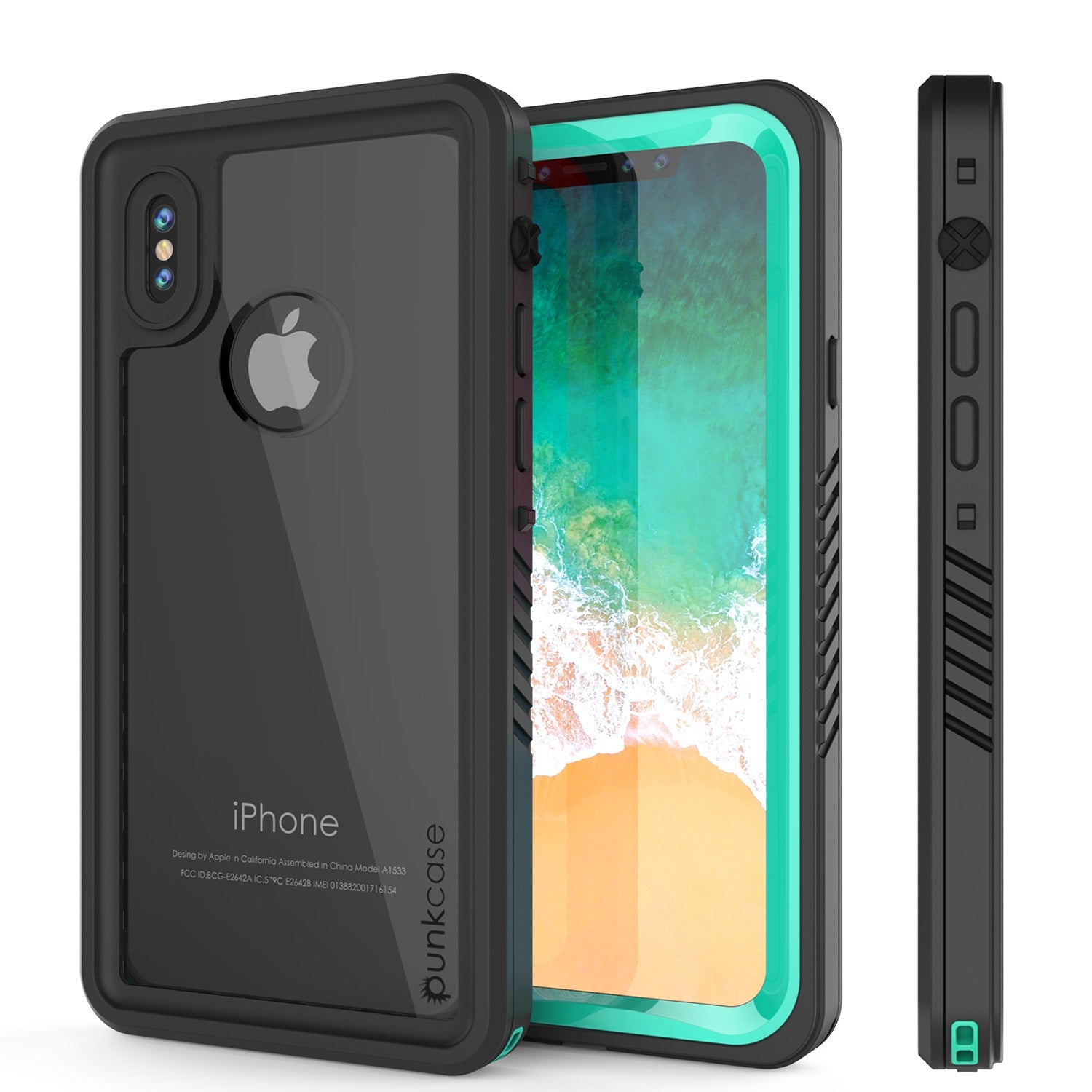Capa para iPhone X, Punkcase [Série Extreme] [Ajuste Slim] [Certificado IP68] [À prova de choque] [À prova de neve] [À prova de poeira] Cobertura de armadura com protetor de tela integrado para Apple iPhone 10 [Teal]