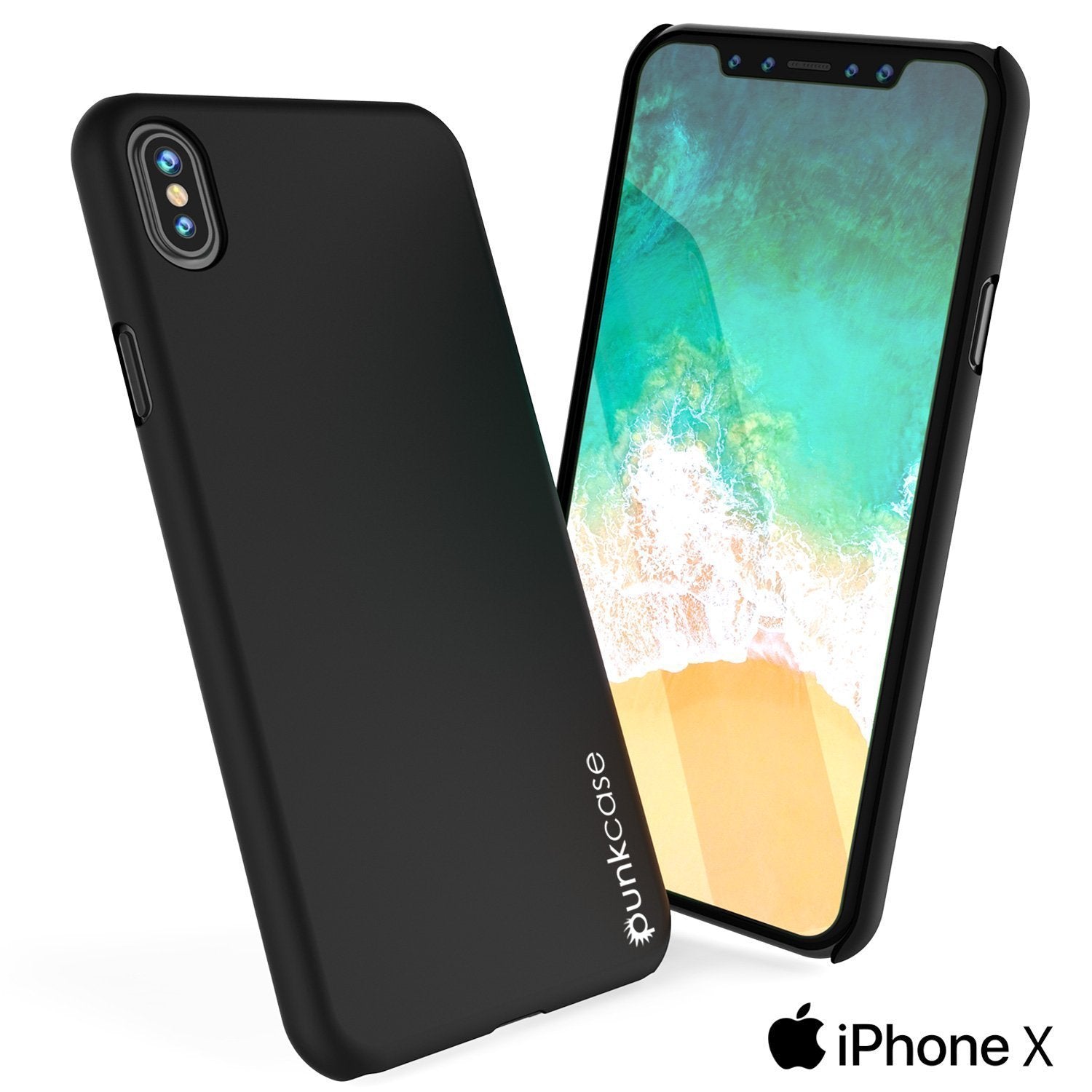 iPhone X Case, Punkcase [Solid Series] Ultra Thin Cover [shockproof] [dirtproof] for Apple iPhone 10 [Black] 