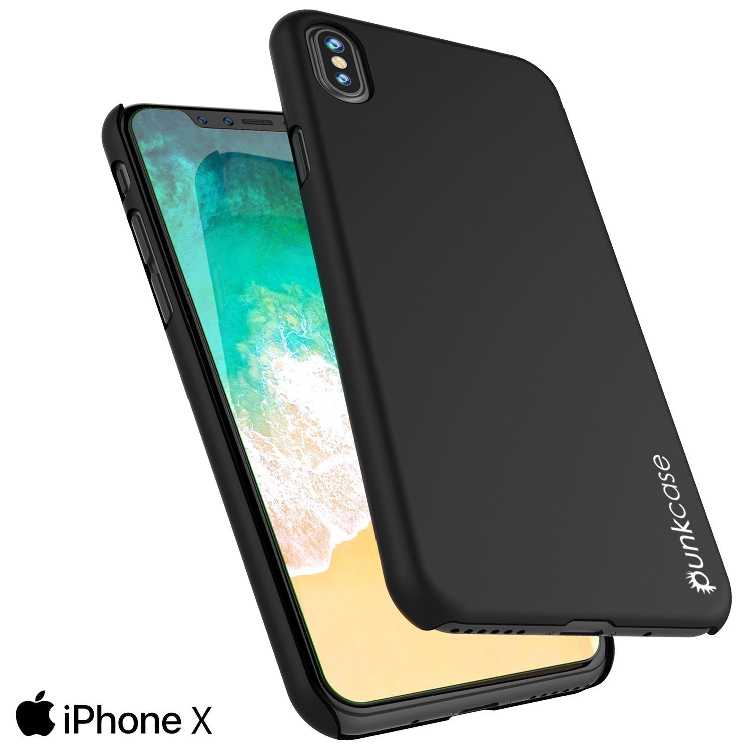 iPhone X Case, Punkcase [Solid Series] Ultra Thin Cover [shockproof] [dirtproof] for Apple iPhone 10 [Black] 