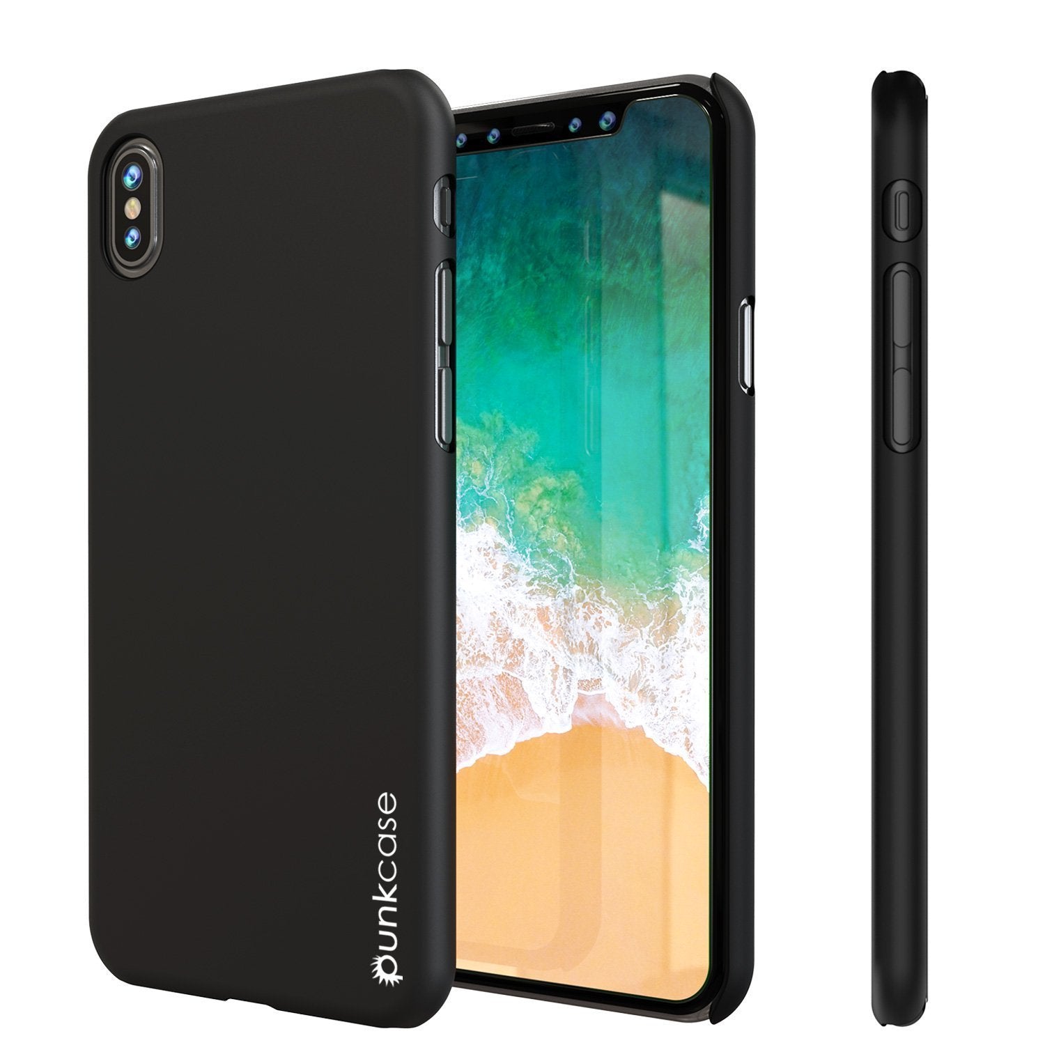 Capa iPhone X, Punkcase [Série Sólida] Capa Ultra Fina [à prova de choque] [à prova de sujeira] para Apple iPhone 10 [Preto]
