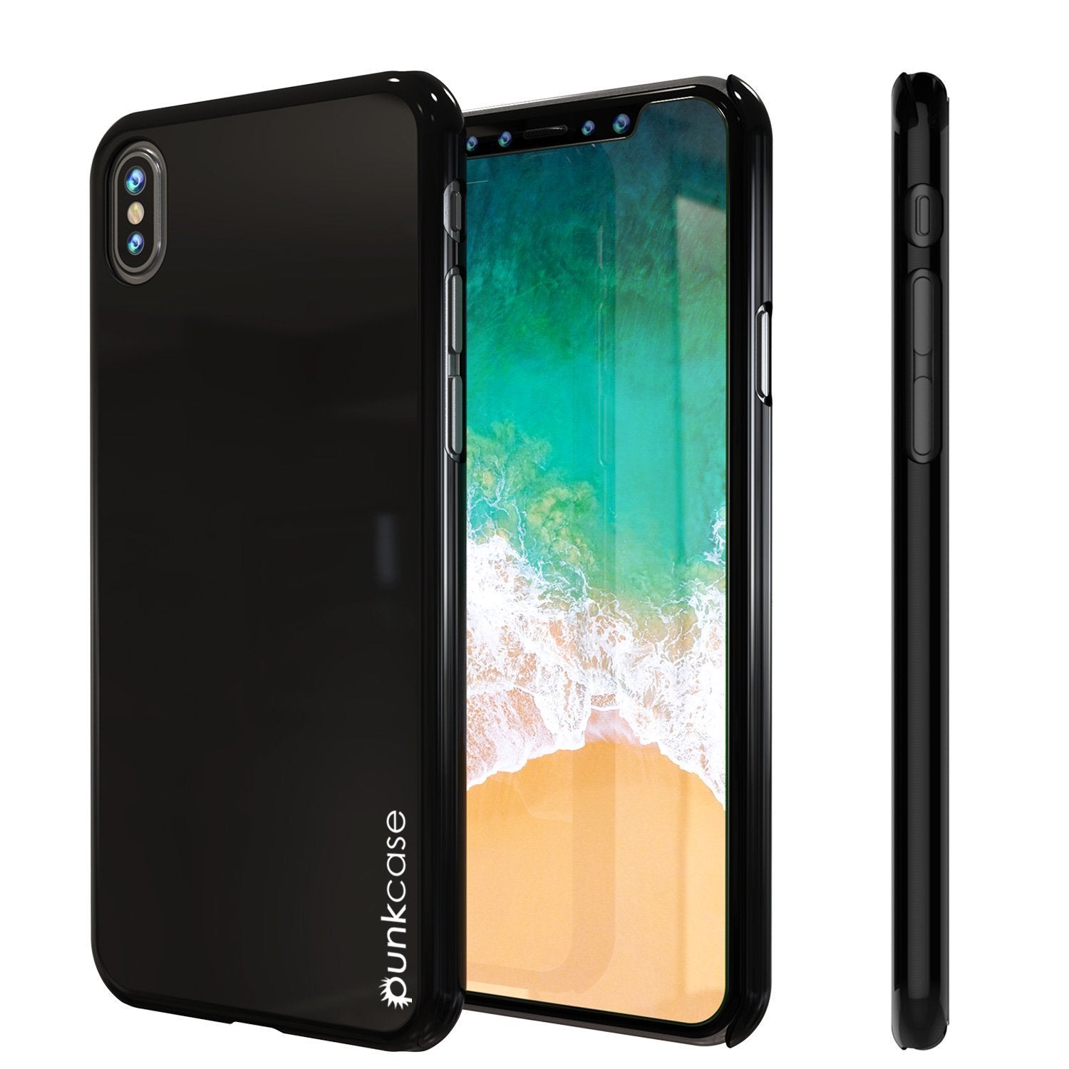 Capa iPhone X, Punkcase [Série Solid] Capa ultra fina [à prova de choque] [à prova de sujeira] para Apple iPhone 10 [Preto Jet]