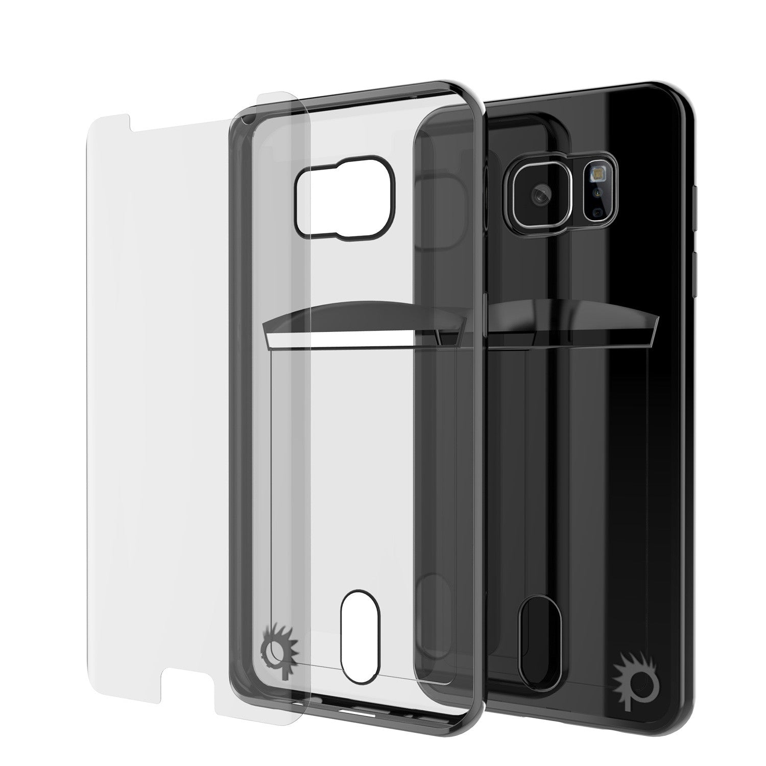 Galaxy S7 EDGE Case, PUNKCASE® LUCID Black Series | Card Slot | SHIELD Screen Protector | Ultra fit (Color in image: Gold)