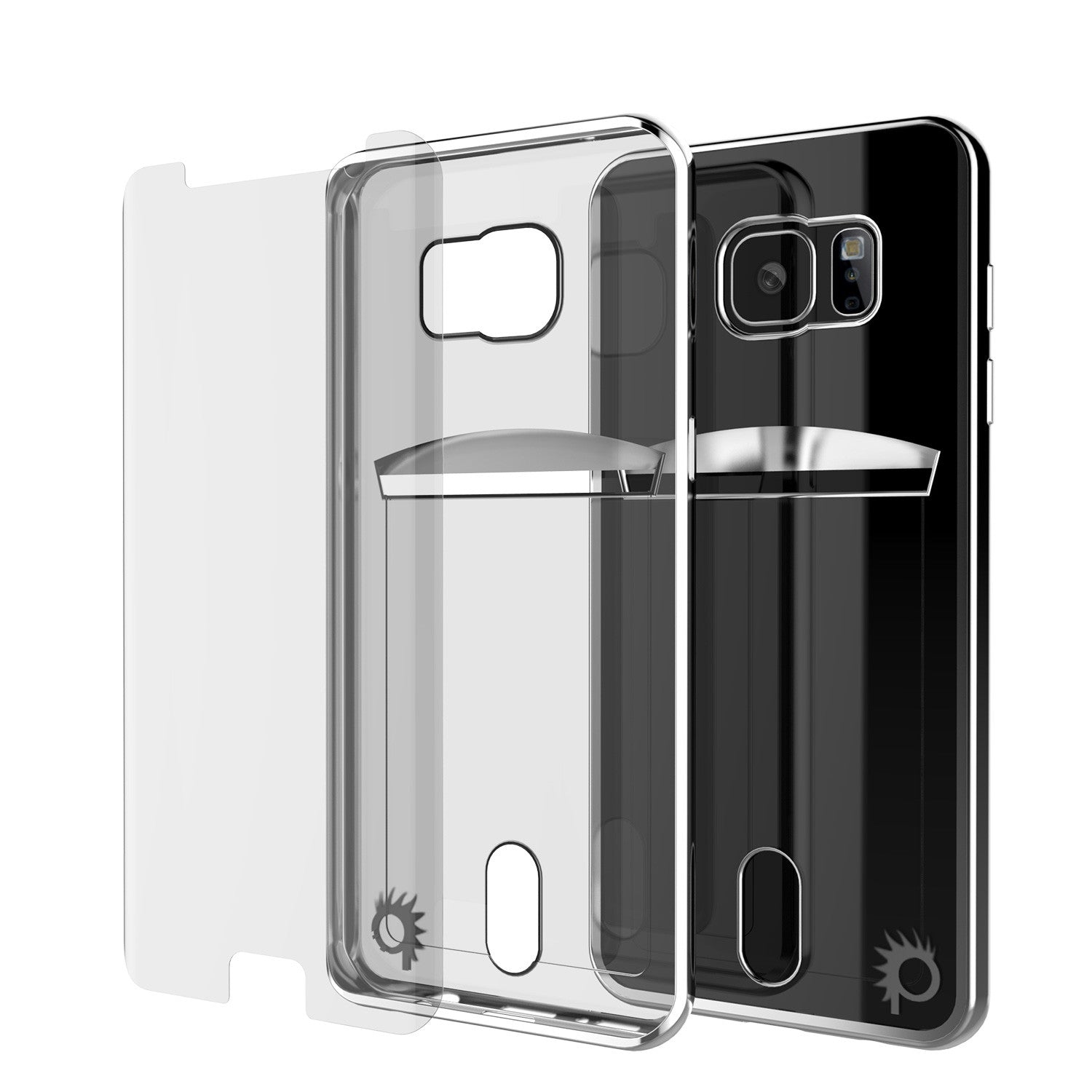 Galaxy S7 EDGE Case, PUNKCASE® LUCID Silver Series | Card Slot | SHIELD Screen Protector | Ultra fit (Color in image: Gold)