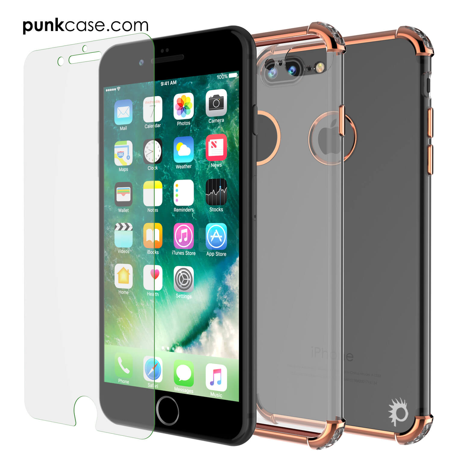 Capa iPhone 7 PLUS, Punkcase [SÉRIE BLAZE] Cobertura Protetora com Protetor de Tela PunkShield [À Prova de Choque] [Ajuste Slim] para Apple iPhone 7 PLUS [RoseGold]