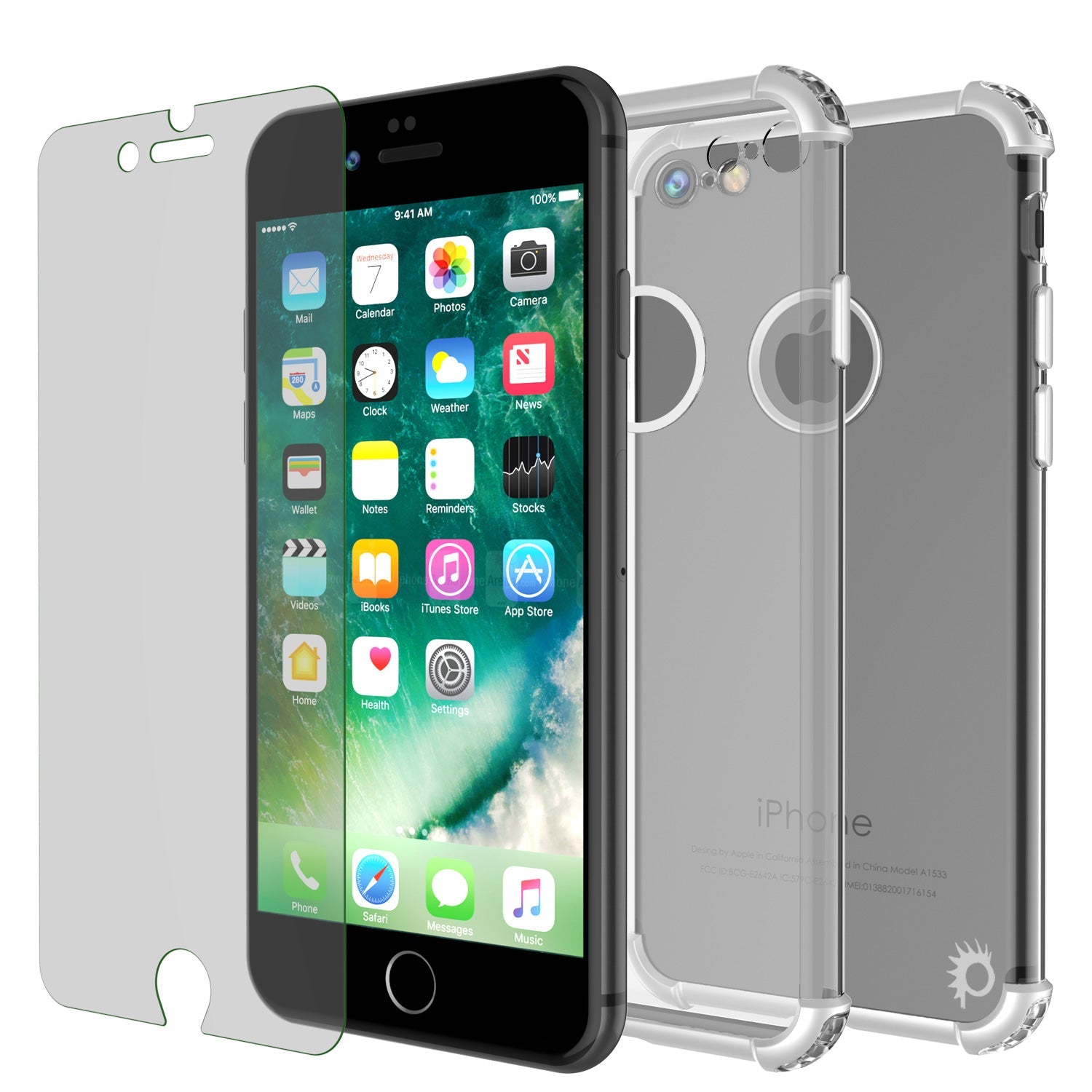 iPhone 8 Case, Punkcase [BLAZE SERIES] Protective Cover W/ PunkShield Screen Protector [Shockproof] [Slim Fit] for Apple iPhone [Silver] (Color in image: Rose gold)