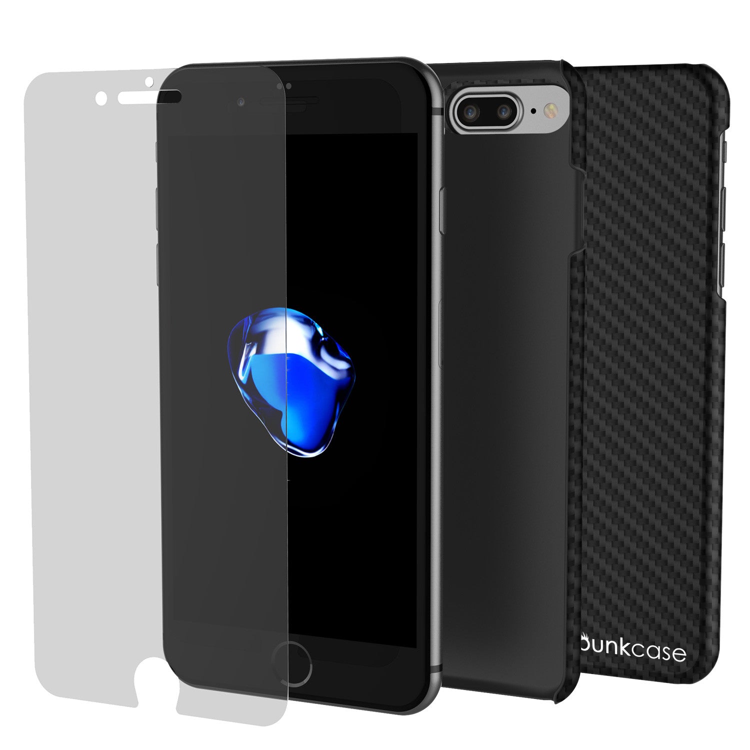 iPhone 8+ Plus Case - Punkcase CarbonShield Jet Black