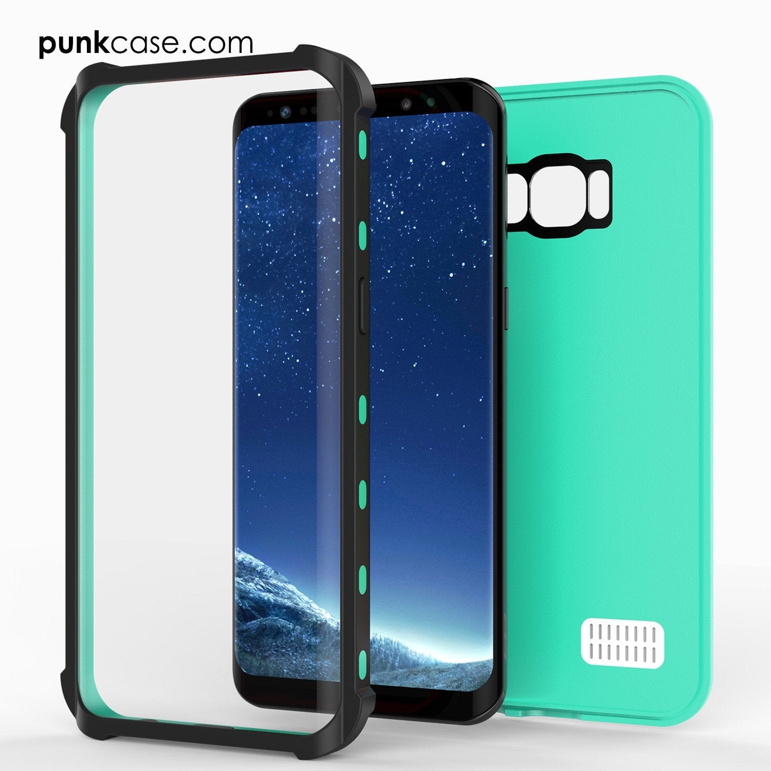 Protector [PURPLE]Galaxy S8 Waterproof Case, Punkcase [KickStud Series] [Slim Fit] [IP68 Certified] [Shockproof] [Snowproof] Armor Cover [Teal] (Color in image: Black)