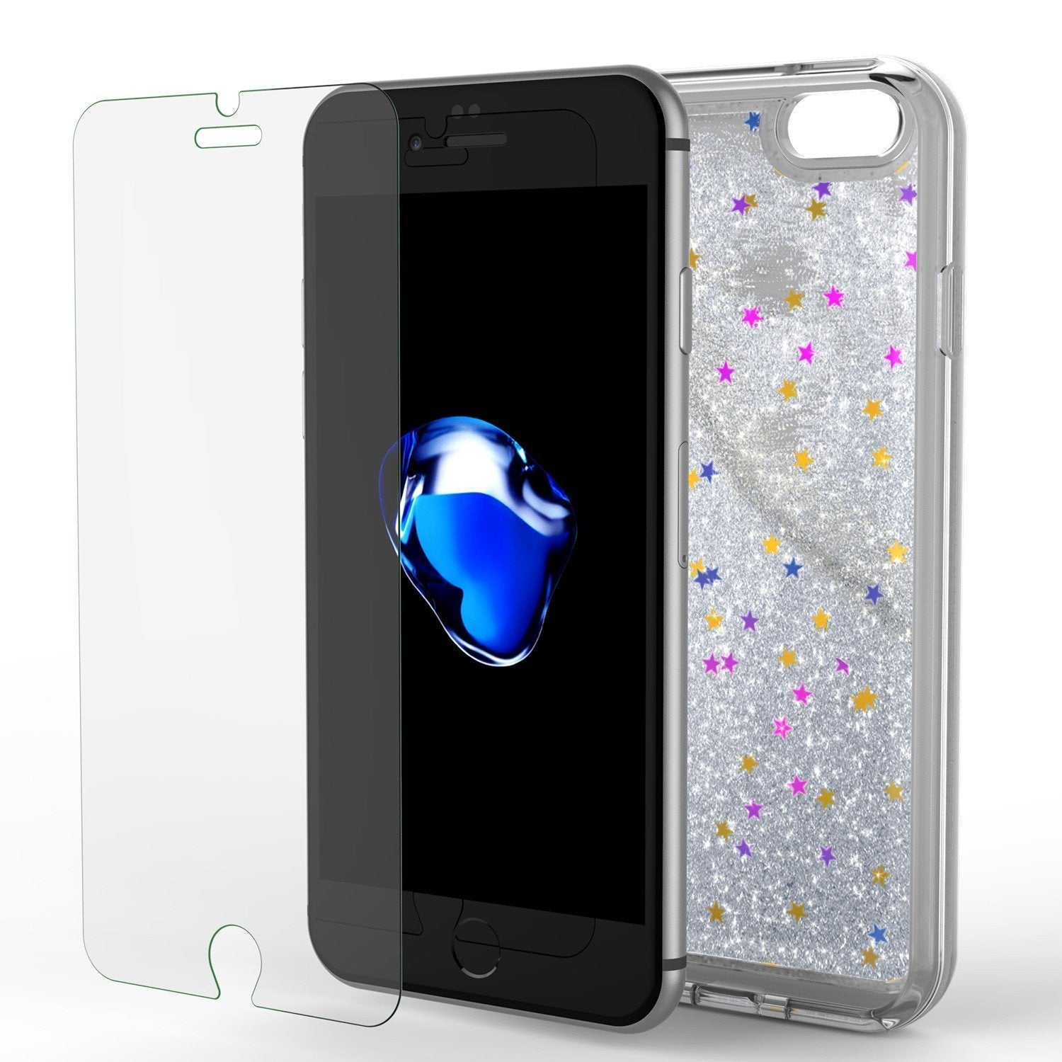 iPhone SE (4.7") Case, PunkCase LIQUID Silver Series, Protective Dual Layer Floating Glitter Cover (Color in image: gold)
