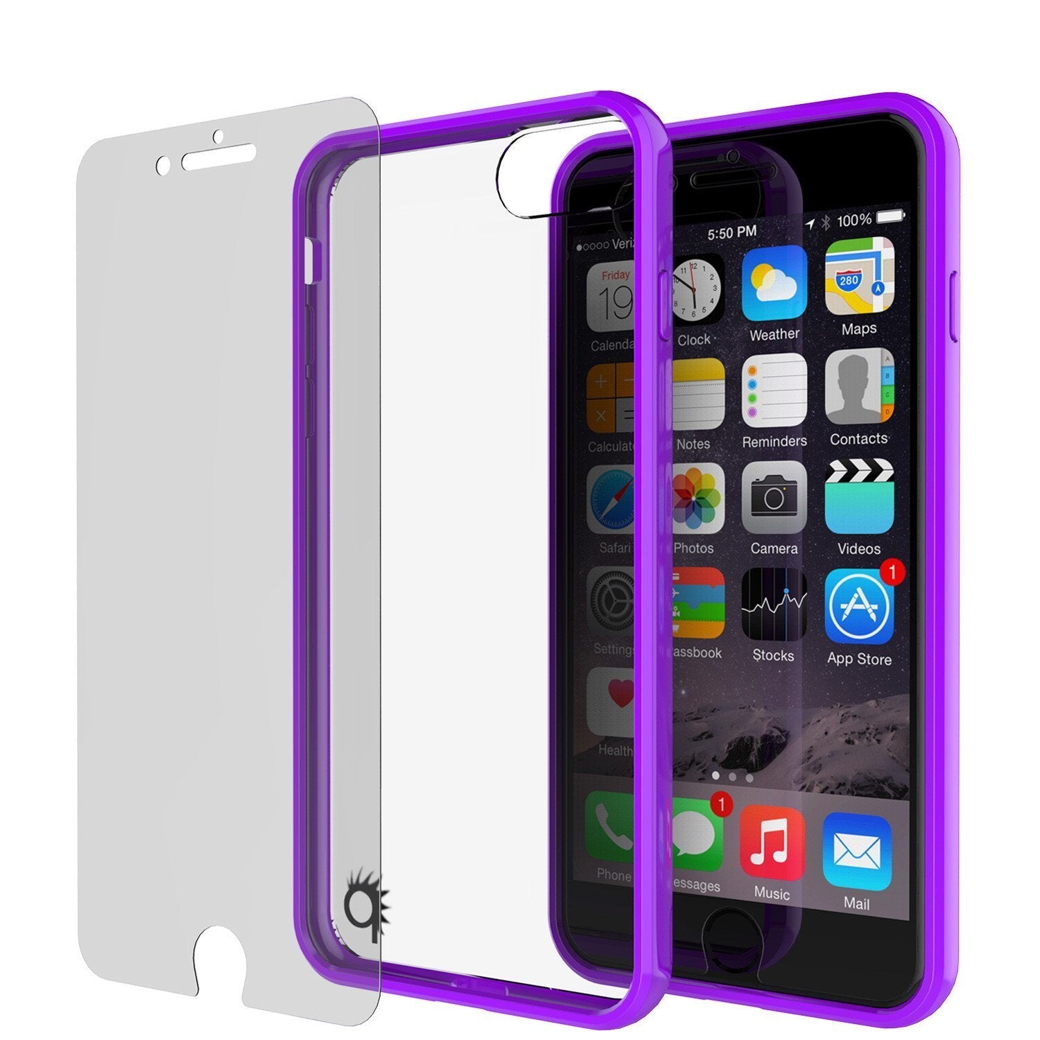 Capinha de Armadura Apple iPhone 8 Punkcase Série Lucid-2.0 de Encaixe Compacto [Roxa]