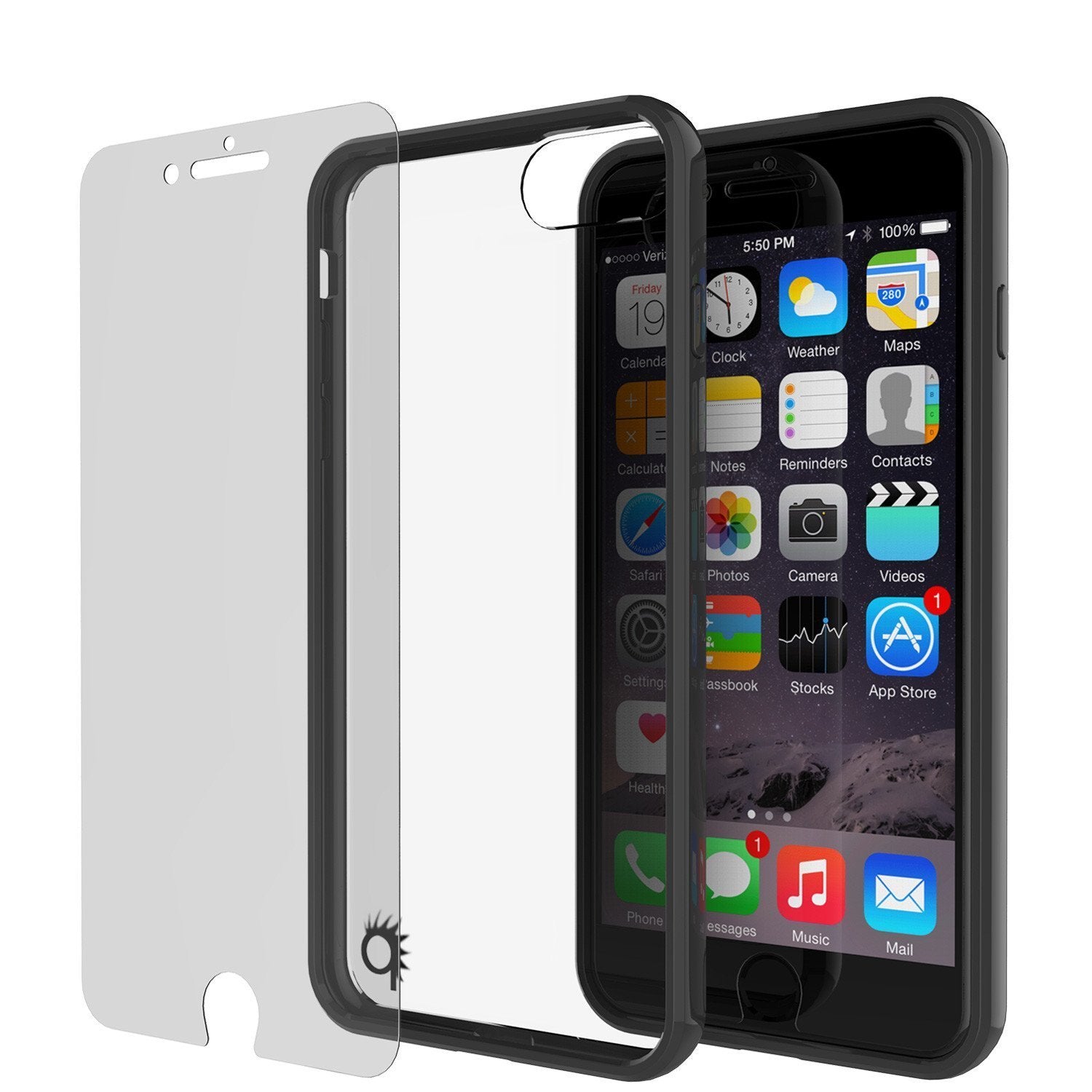 Capinha de Armadura Apple iPhone 8 Punkcase Série Lucid-2.0 de Encaixe Compacto [Preto]