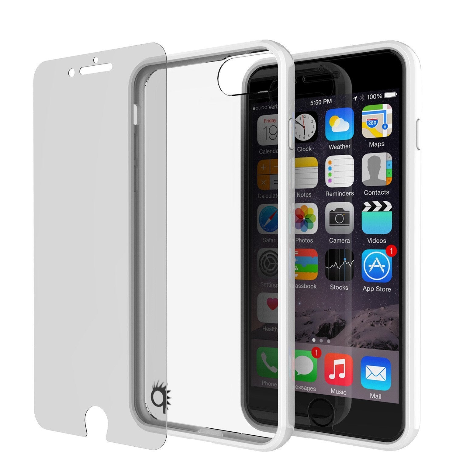 Capinha de Armadura Apple iPhone 8 Punkcase Série Lucid-2.0 de Encaixe Compacto [Branco]