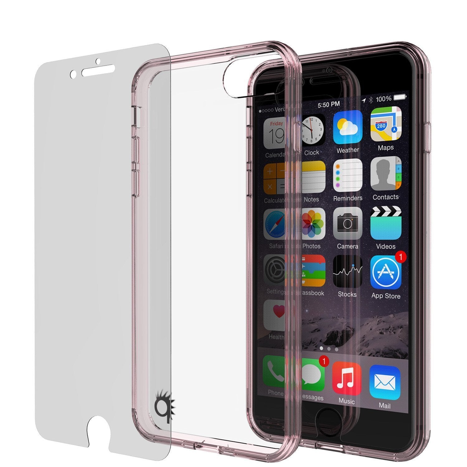 Capinha de Armadura Apple iPhone 8 Punkcase Série Lucid-2.0 de Encaixe Compacto [Cristal Rosa]