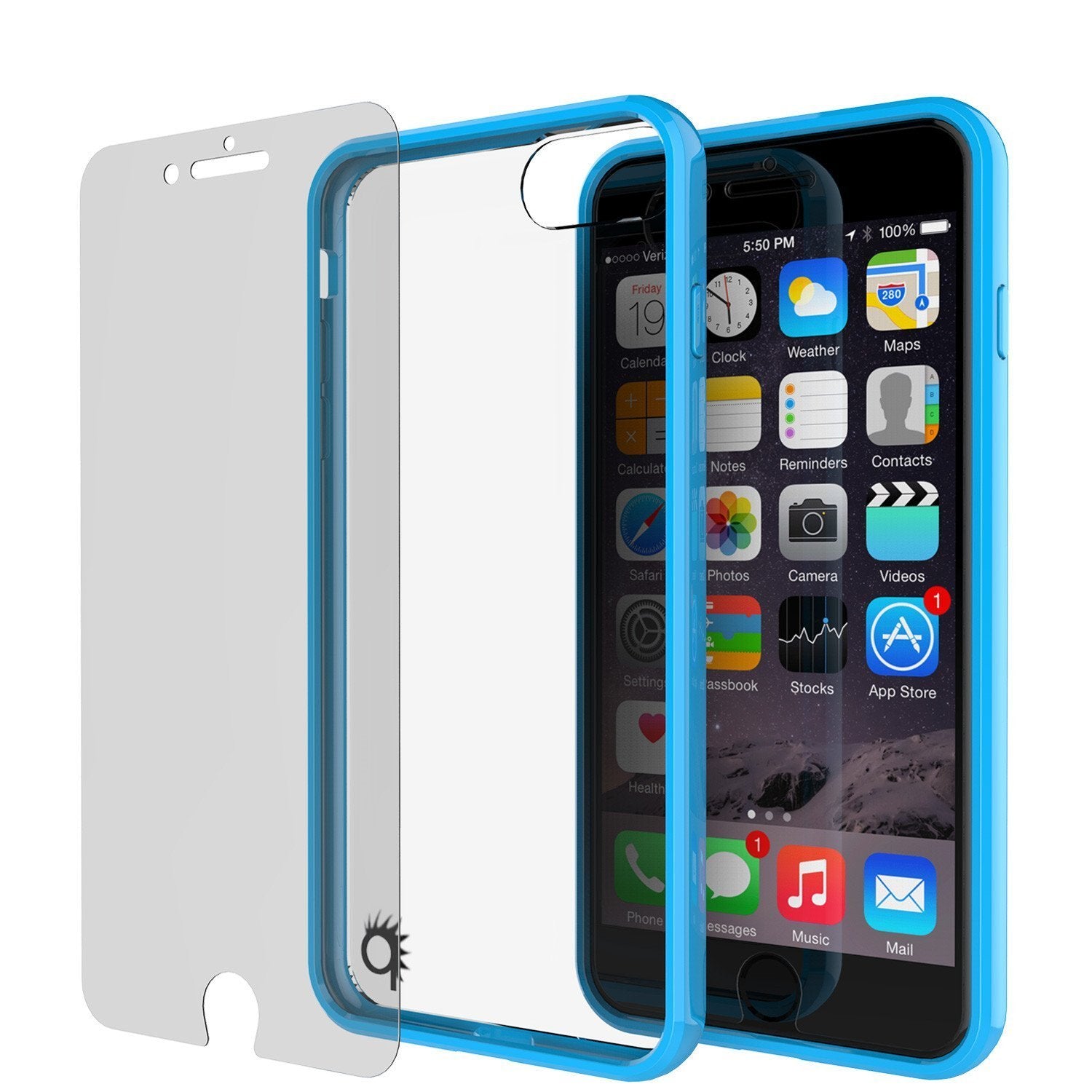 Capinha de Armadura Apple iPhone 8 Punkcase Série Lucid-2.0 de Encaixe Compacto [Azul Claro]
