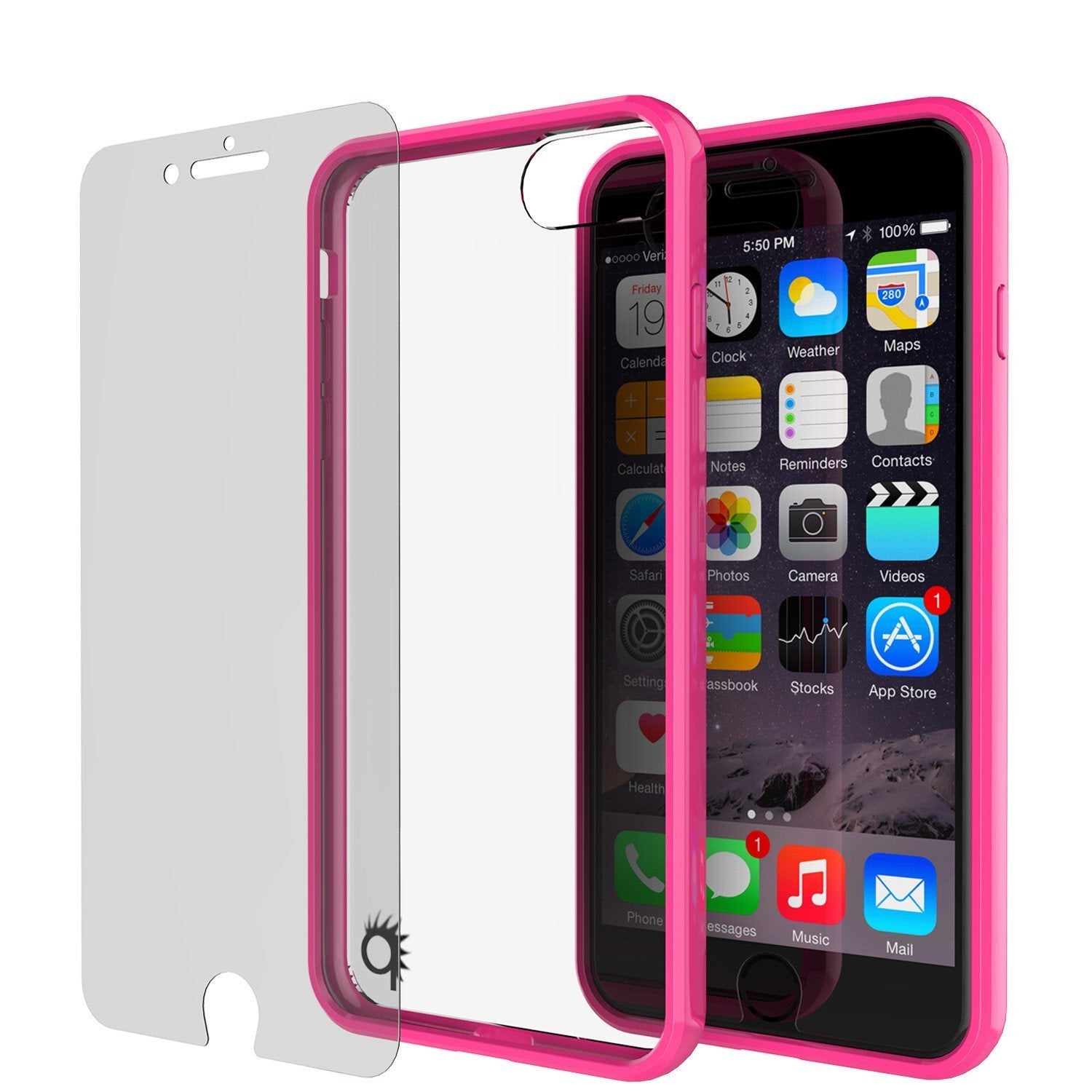 Capinha de Armadura Apple iPhone 8 Punkcase Série Lucid-2.0 de Encaixe Compacto [Rosa]