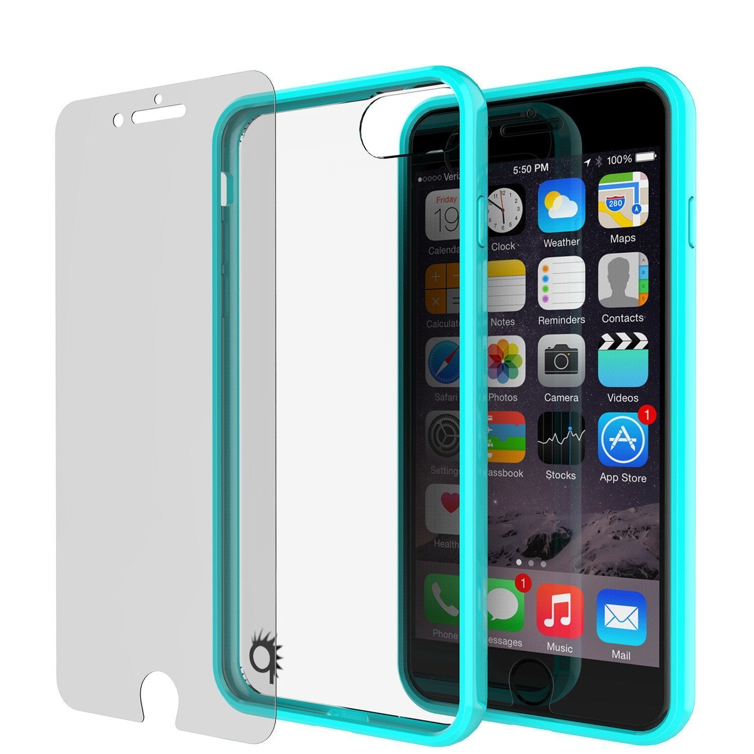 Capinha de Armadura Apple iPhone 8 Punkcase Série Lucid-2.0 de Encaixe Compacto [Cerceta]