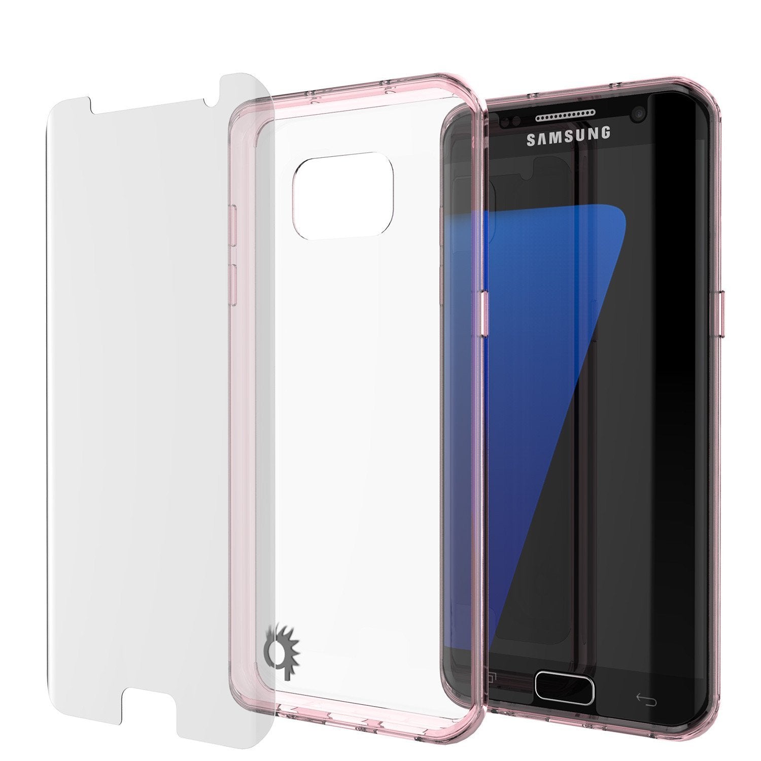 Capa S7 Edge Punkcase® LUCID 2.0 Crystal Pink Series com Protetor de Tela PUNK SHIELD | Ajuste Ultra
