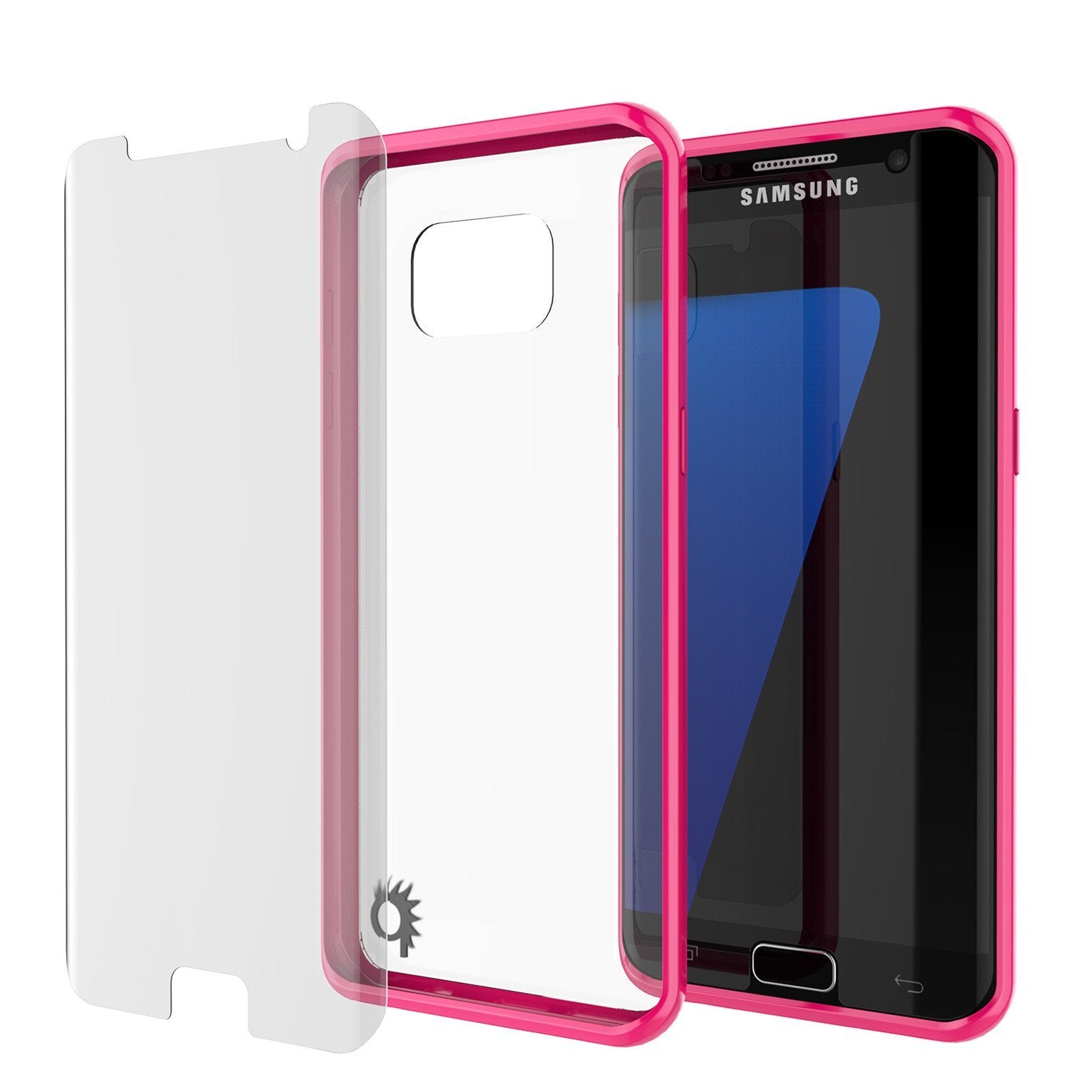 Capa S7 Edge Punkcase® LUCID 2.0 Pink Series com protetor de tela PUNK SHIELD | Ajuste ultra291ido