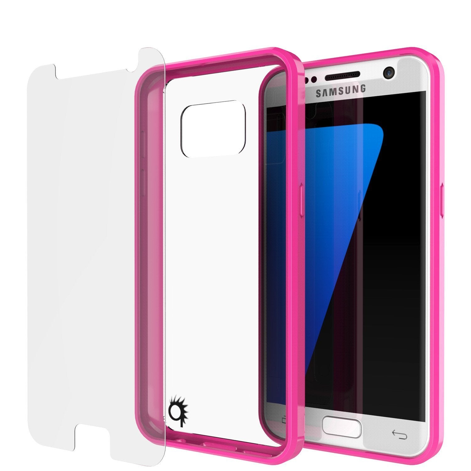S7 Case Punkcase® LUCID 2.0 Pink Series w/ PUNK SHIELD Glass Screen Protector | Ultra Fit (Color in image: clear)