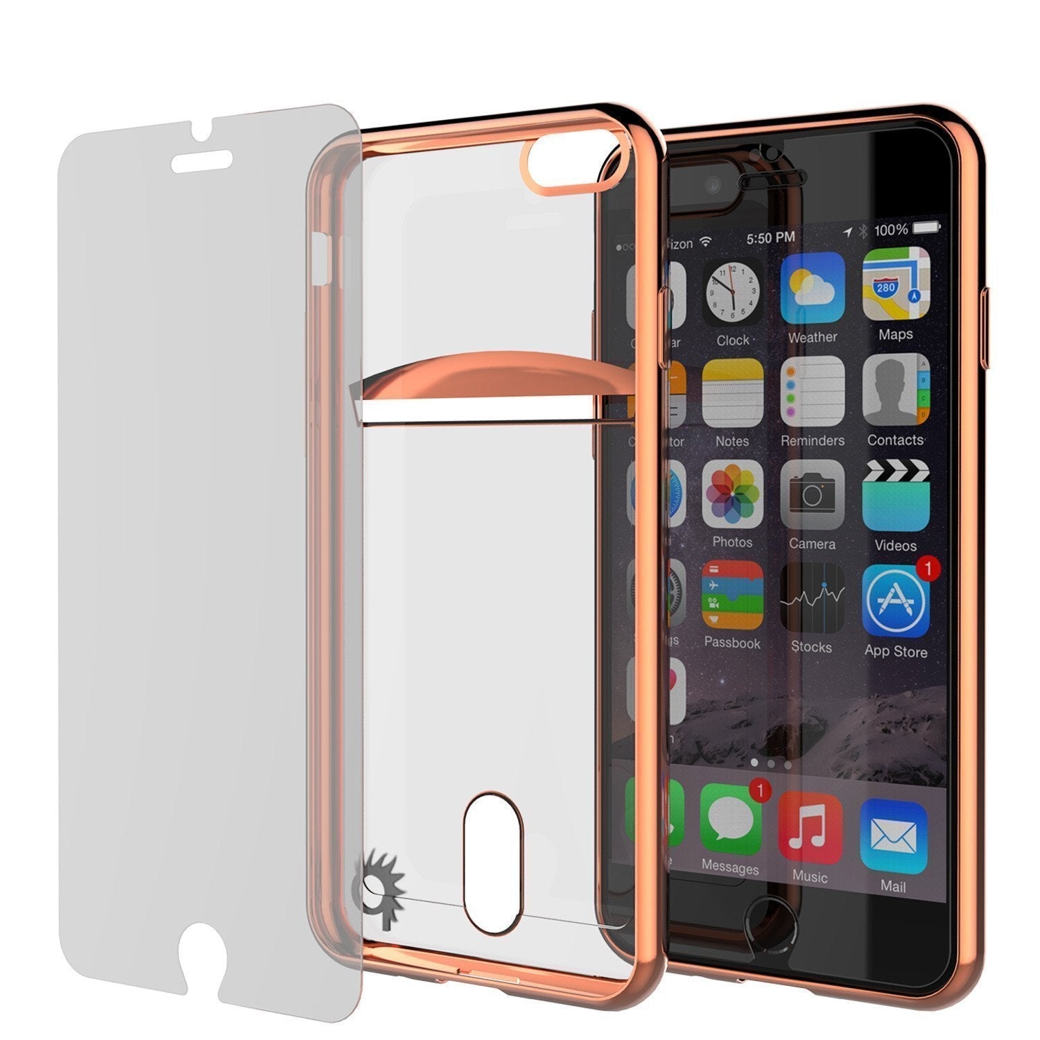 iPhone SE (4.7") Case, PUNKCASE® LUCID Rose Gold Series | Card Slot | SHIELD Screen Protector | Ultra fit (Color in image: Gold)
