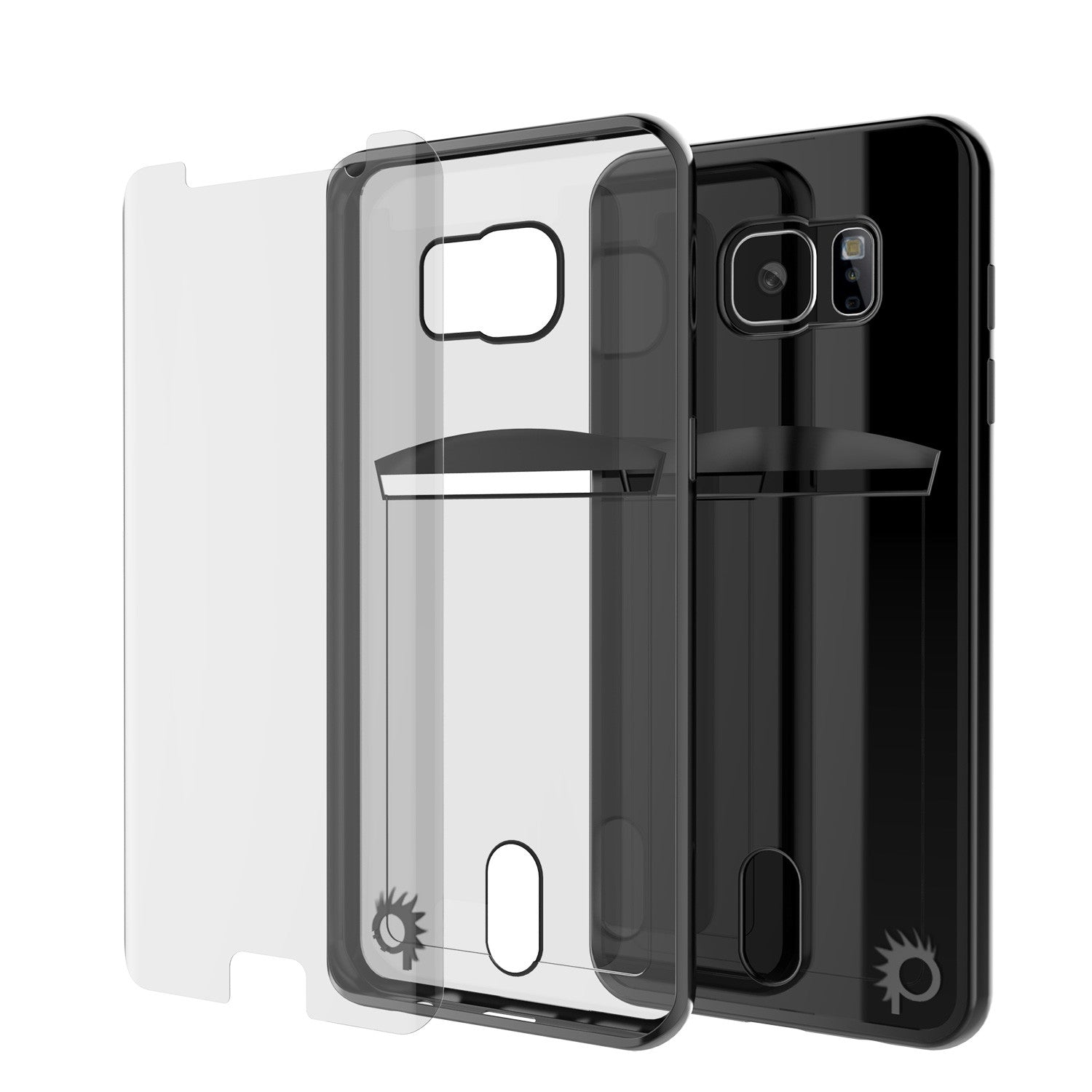 Galaxy S6 EDGE+ Plus Case, PUNKCASE® LUCID Black Series | Card Slot | SHIELD Screen Protector (Color in image: Gold)