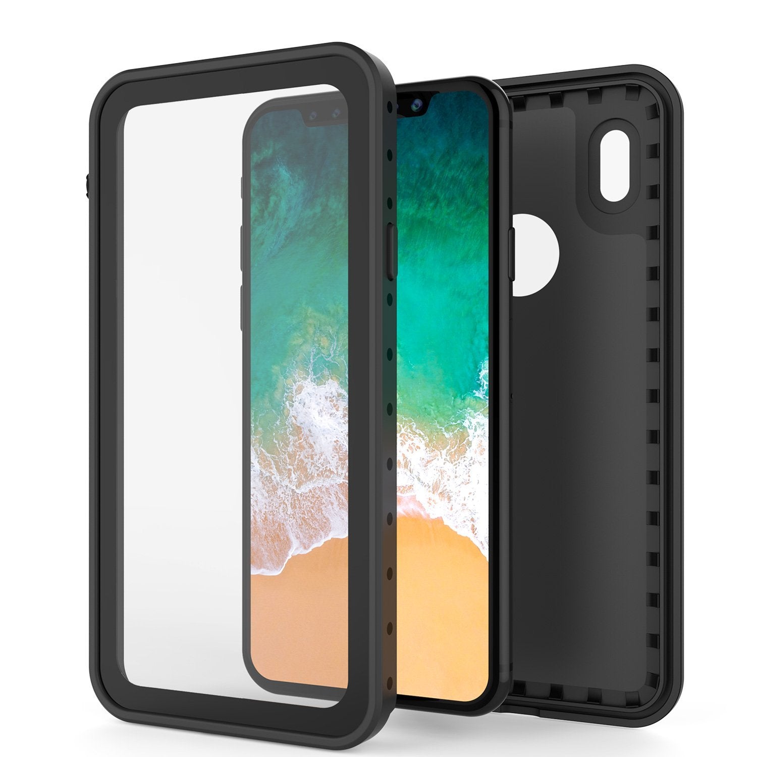 iPhone X Waterproof IP68 Case, Punkcase [Black] [StudStar Series] [Slim Fit] [Dirtproof] (Color in image: teal)