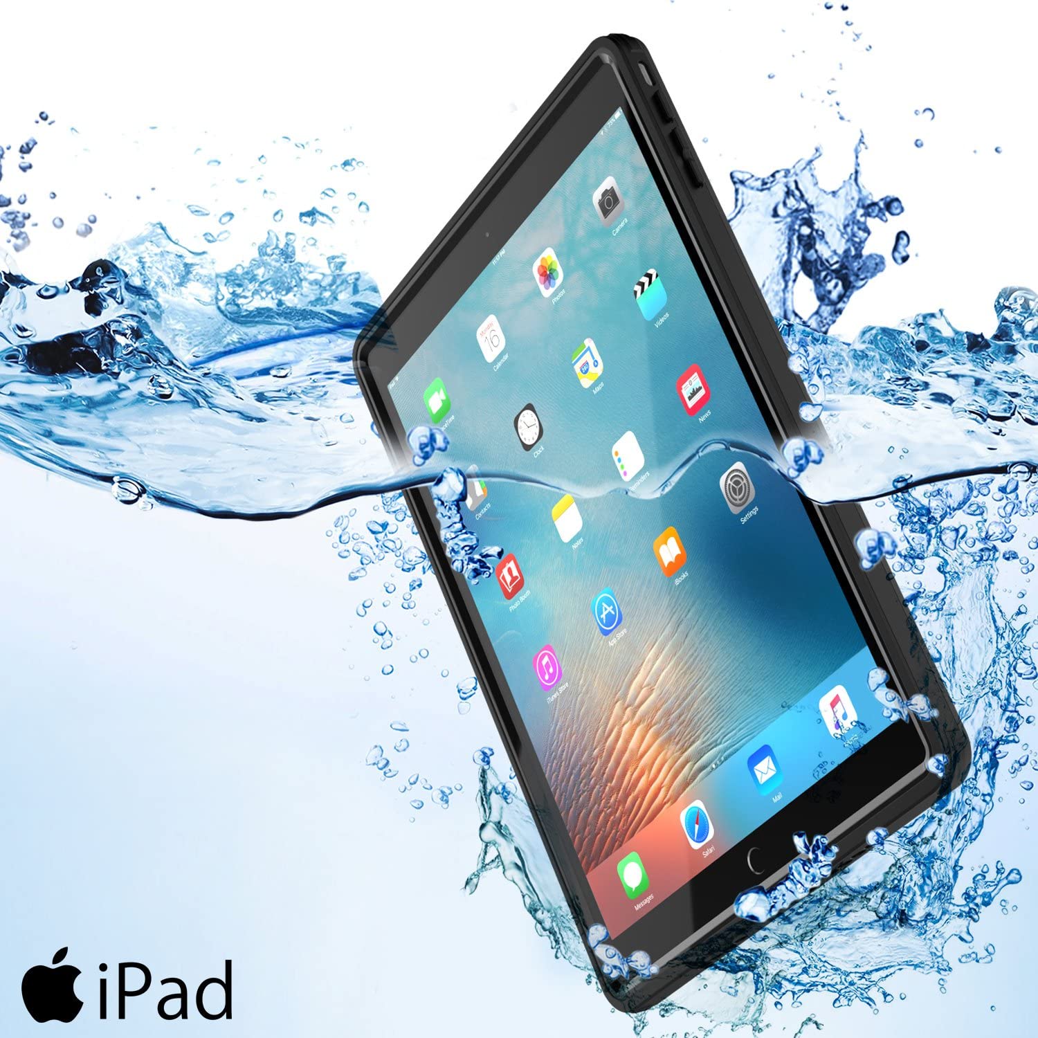 iPad Pro 11 Waterproof IP68 Case, Punkcase [Black] [StudStar Series] [Slim Fit]