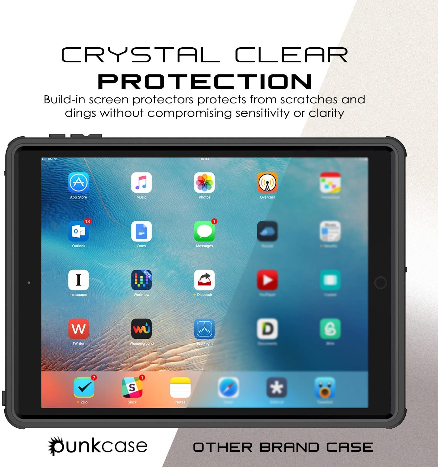 iPad Pro 11 Waterproof IP68 Case, Punkcase [Black] [StudStar Series] [Slim Fit]