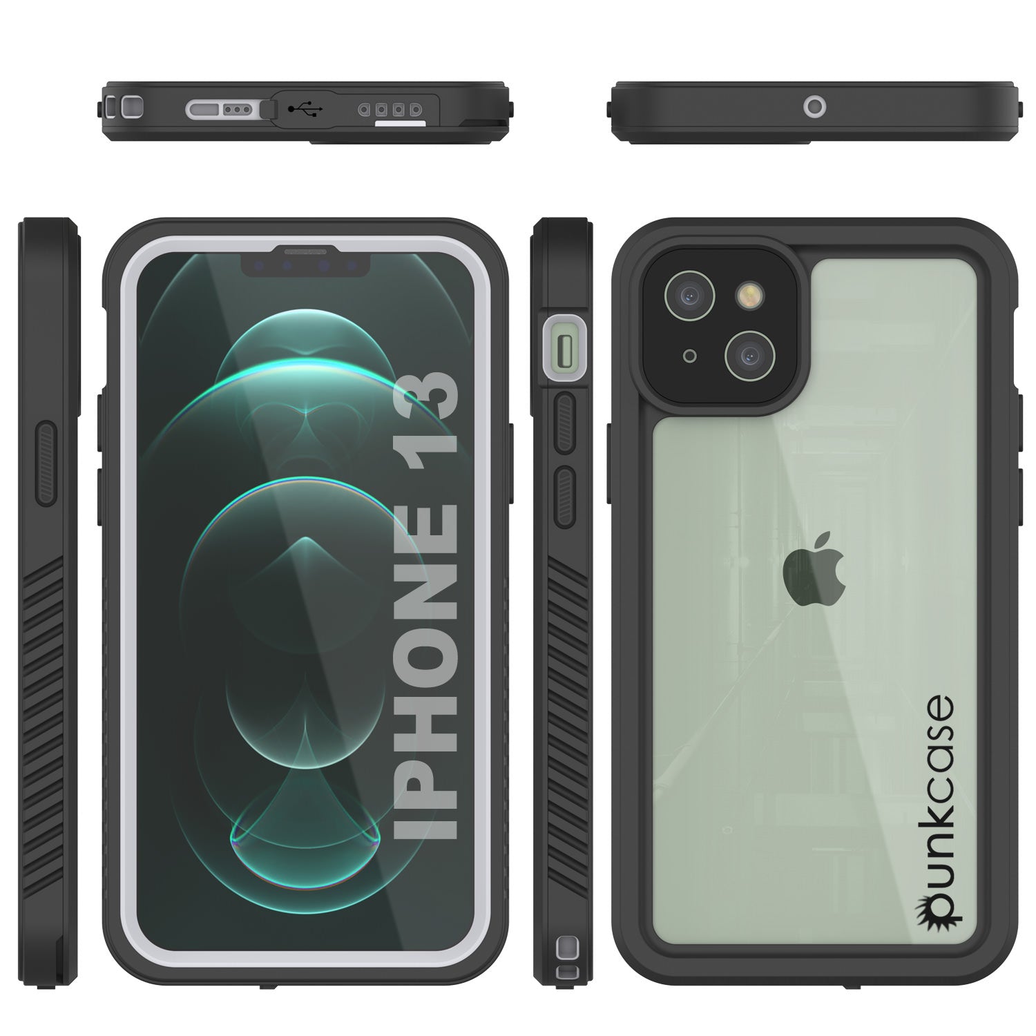 Capa à prova d'água para iPhone 13, Punkcase [Série Extrema] Capa de Armadura com Protetor de Tela Integrado [Branco]