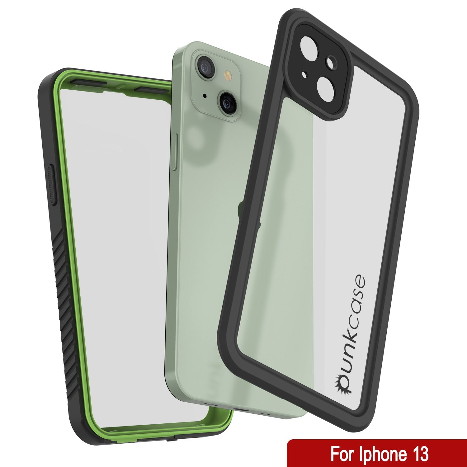 Capa à prova d'água para iPhone 13, Punkcase [Série Extrema] Capa de Armadura com Protetor de Tela Incorporado [Verde Claro]