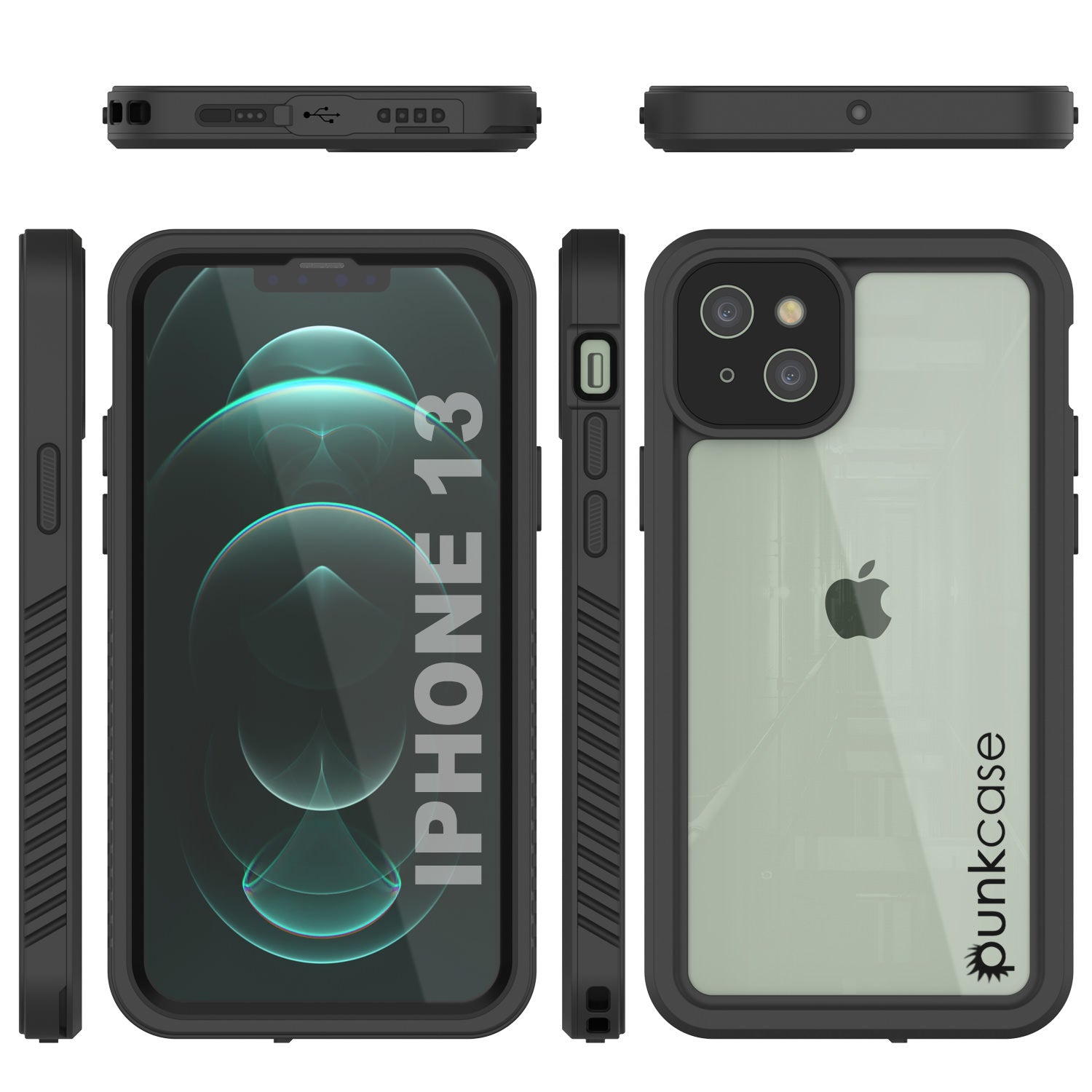 Capa à prova d'água para iPhone 13, Punkcase [Série Extrema] Capa Blindada com Protetor de Tela Embutido [Preto]