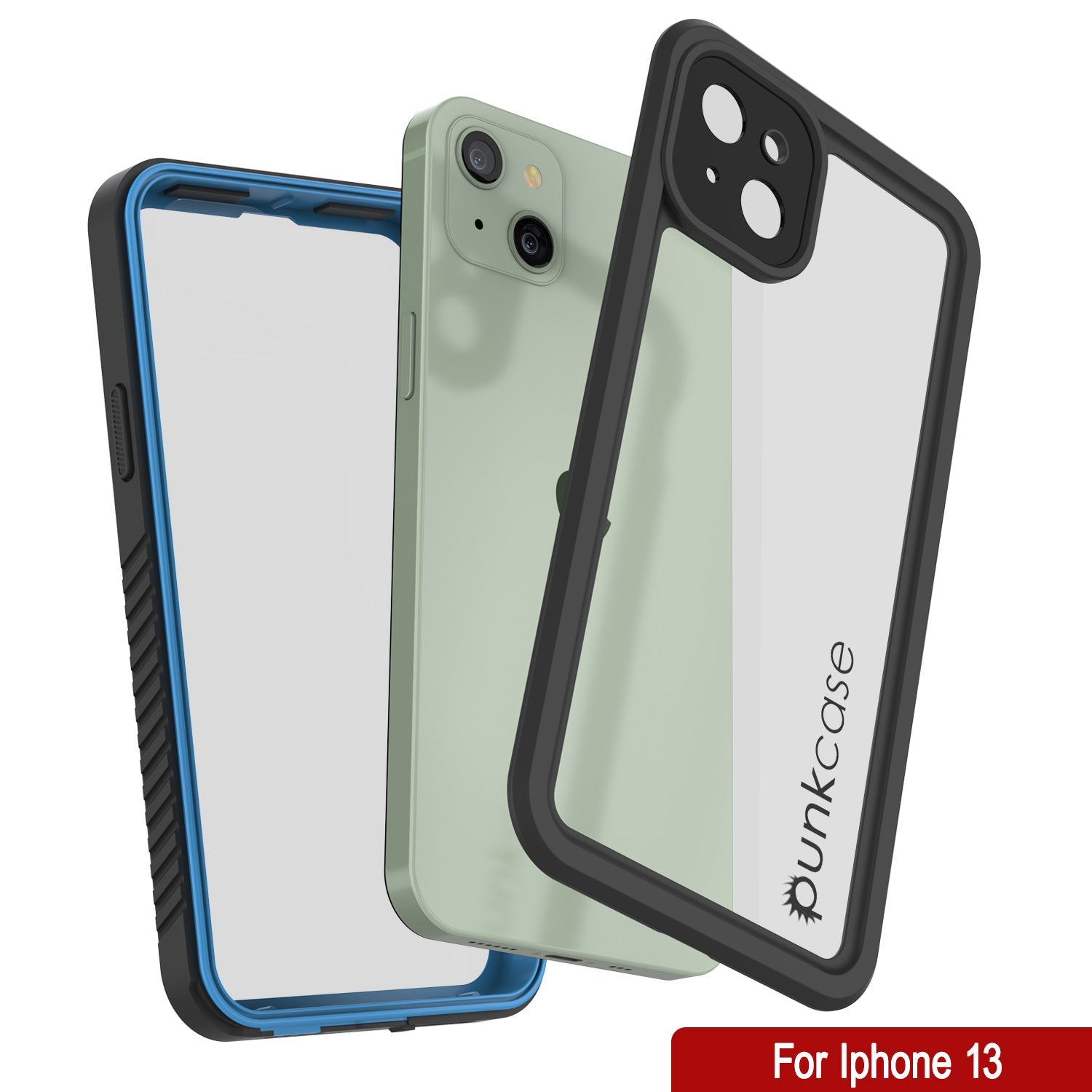 Capa à prova d'água para iPhone 13, Punkcase [Série Extrema] Capa de Armadura com Protetor de Tela Integrado [Azul Claro]