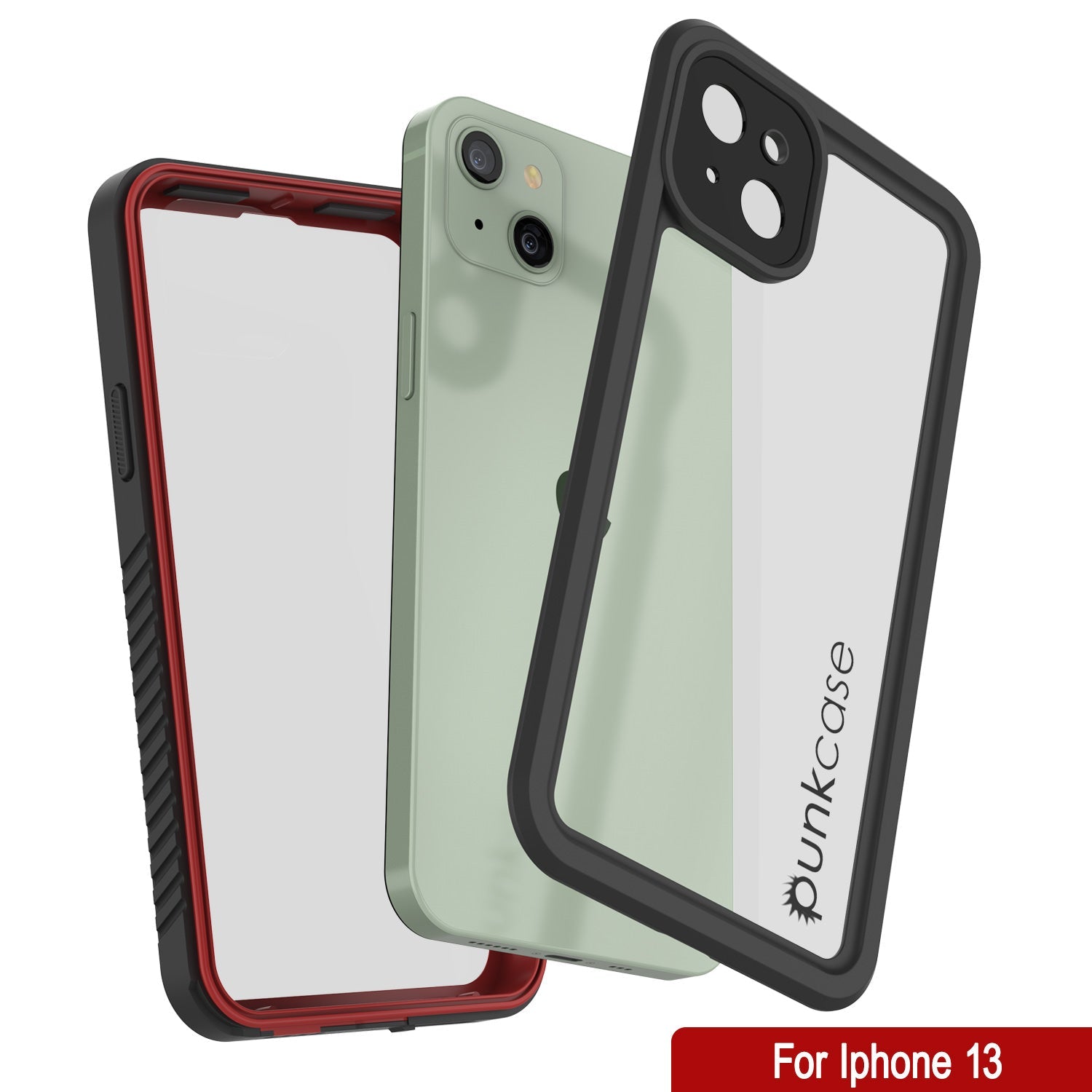 Capa à prova d'água para iPhone 13, Punkcase [Série Extrema] Protetor de Armadura com Protetor de Tela Integrado [Vermelho]