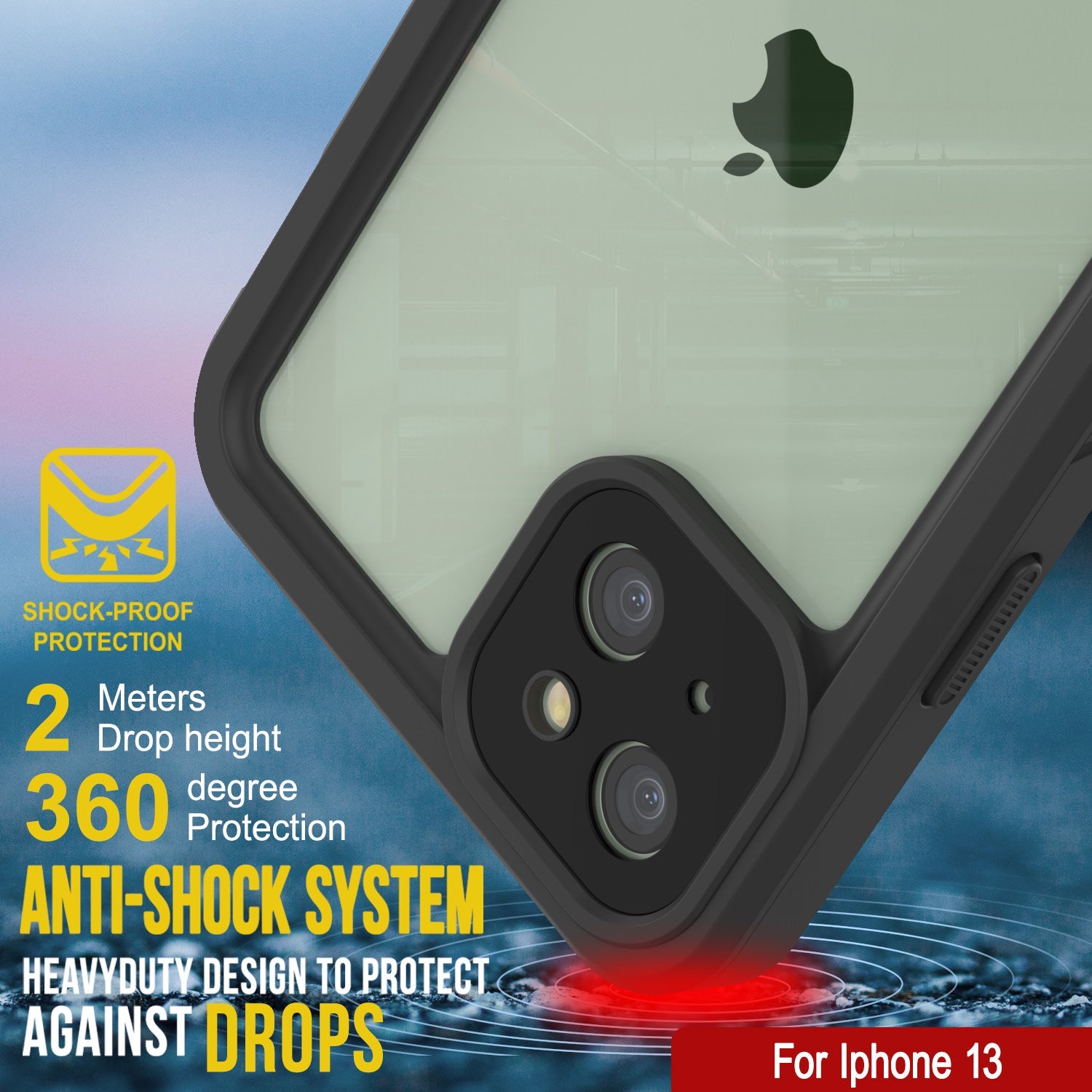 Capa à prova d'água para iPhone 13, Punkcase [Série Extrema] Protetor de Armadura com Protetor de Tela Integrado [Vermelho]