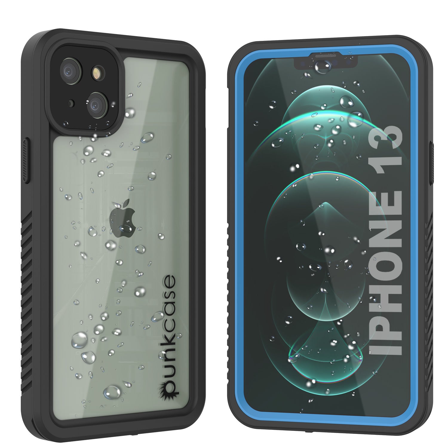 Capa à prova d'água para iPhone 13, Punkcase [Série Extrema] Capa de Armadura com Protetor de Tela Integrado [Azul Claro]