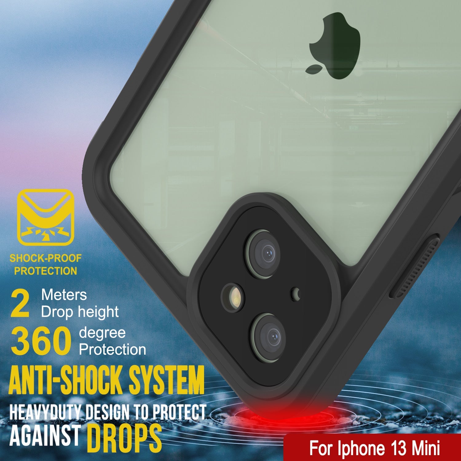 Capa à prova d'água para iPhone 13 Mini, Punkcase [Série Extreme] Capa de Armadura com Protetor de Tela Embutido [Branco]