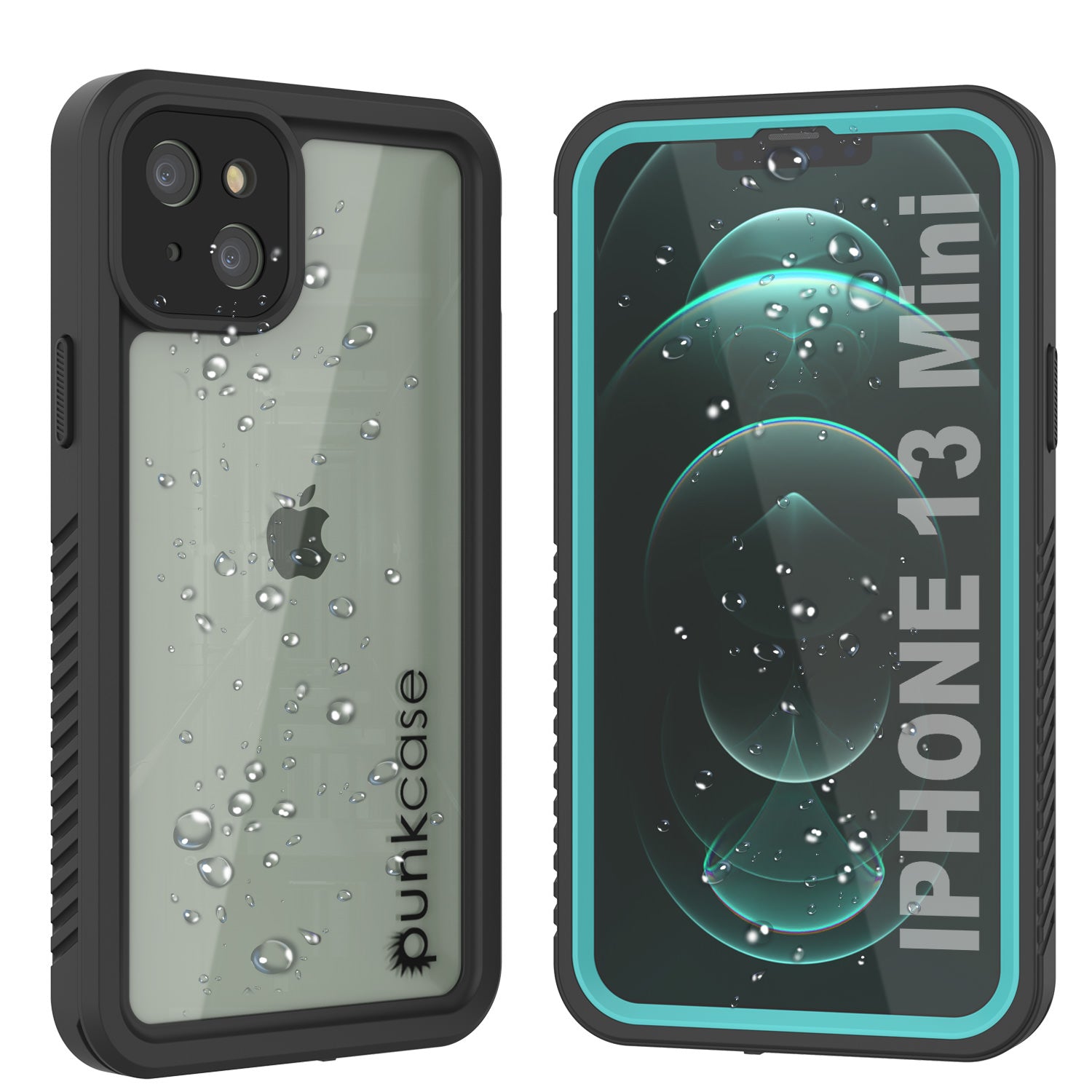 Capa à Prova de Água para iPhone 13 Mini, Punkcase [Série Extrema] Capa de Armadura com Protetor de Tela Integrado [Azul-Verde]