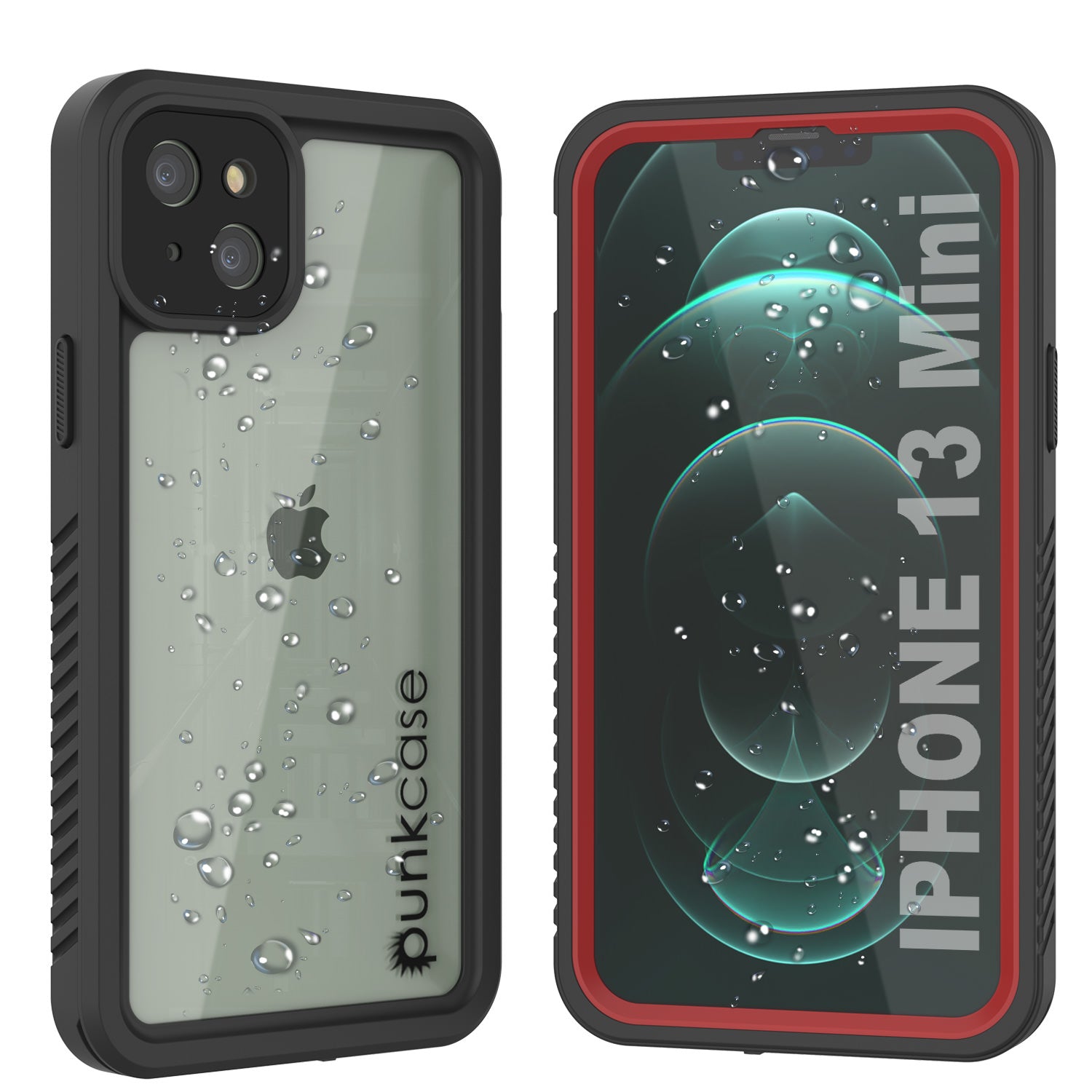 Capa à prova d'água para iPhone 13 Mini, Punkcase [Série Extrema] Cobertura de Armadura com Protetor de Tela Embutido [Vermelho]