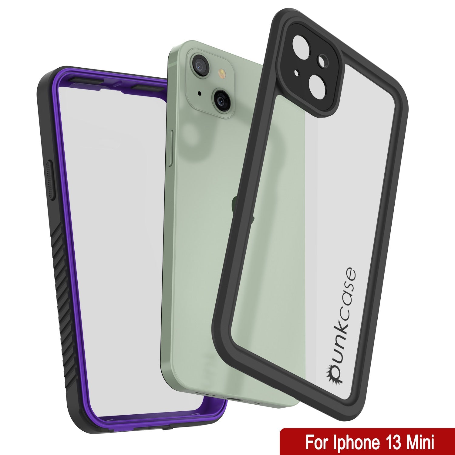 Capa à prova d'água para iPhone 13 Mini, Punkcase [Série Extreme] Capa de armadura com protetor de tela embutido [Roxo]
