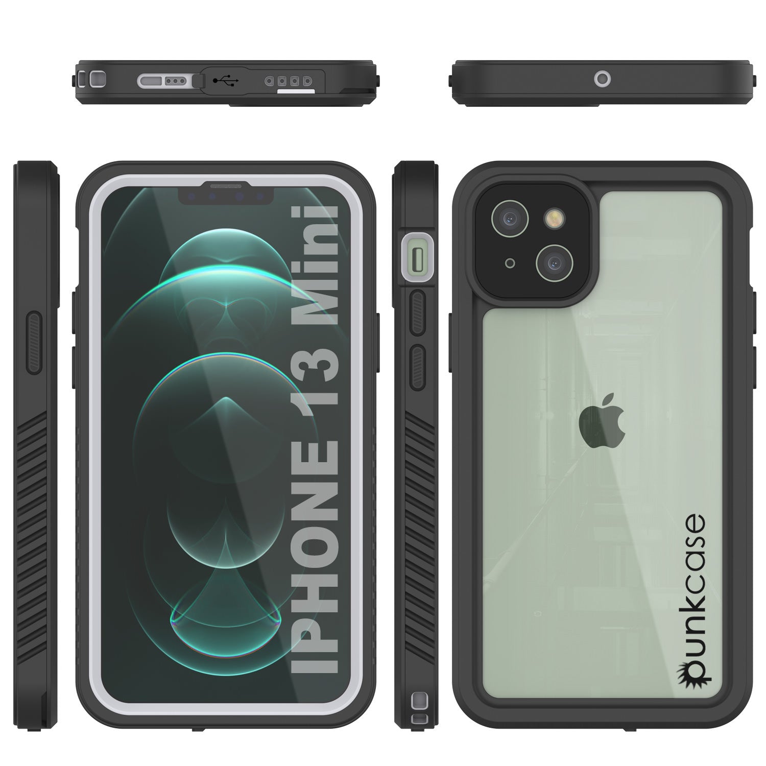 Capa à prova d'água para iPhone 13 Mini, Punkcase [Série Extreme] Capa de Armadura com Protetor de Tela Embutido [Branco]