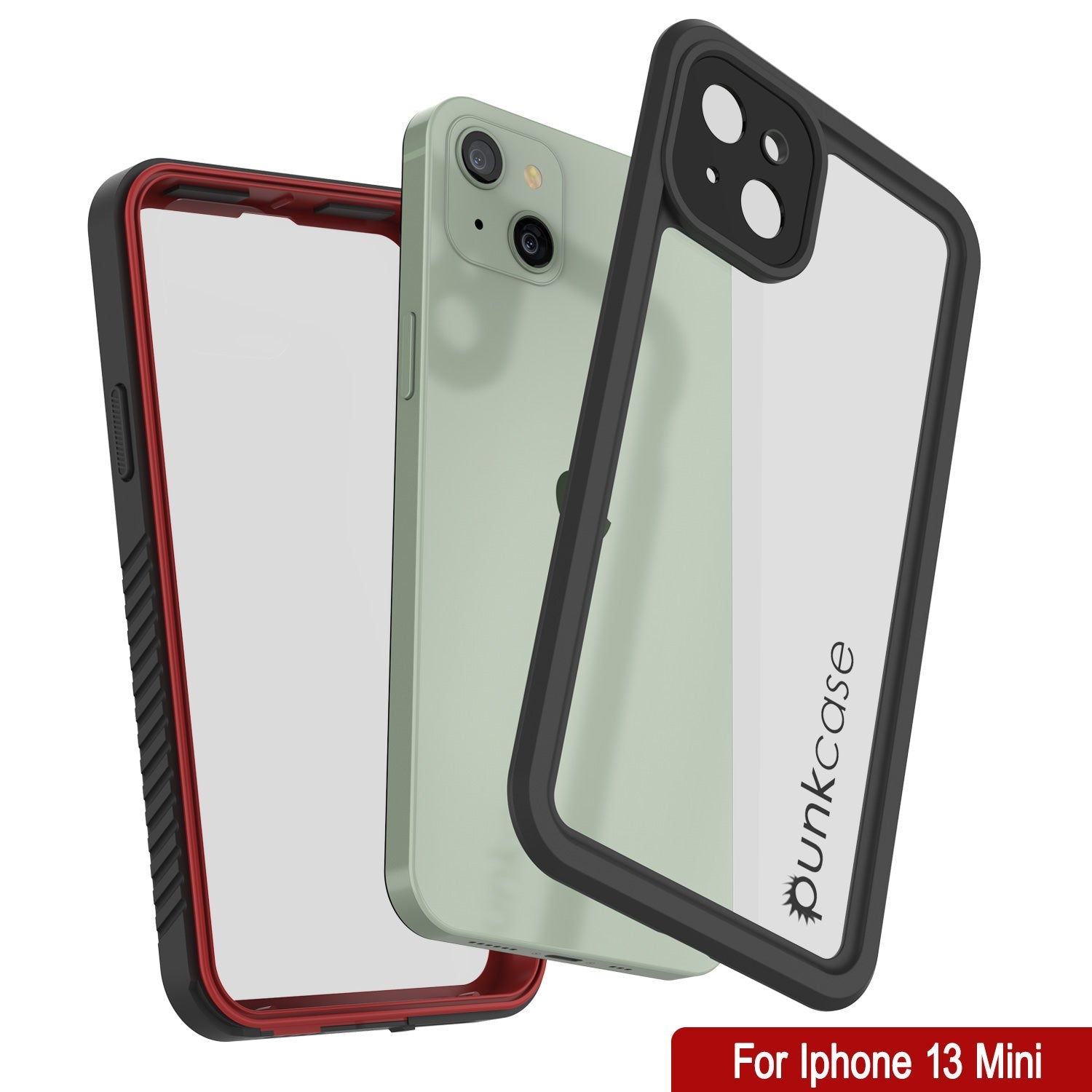 Capa à prova d'água para iPhone 13 Mini, Punkcase [Série Extrema] Cobertura de Armadura com Protetor de Tela Embutido [Vermelho]