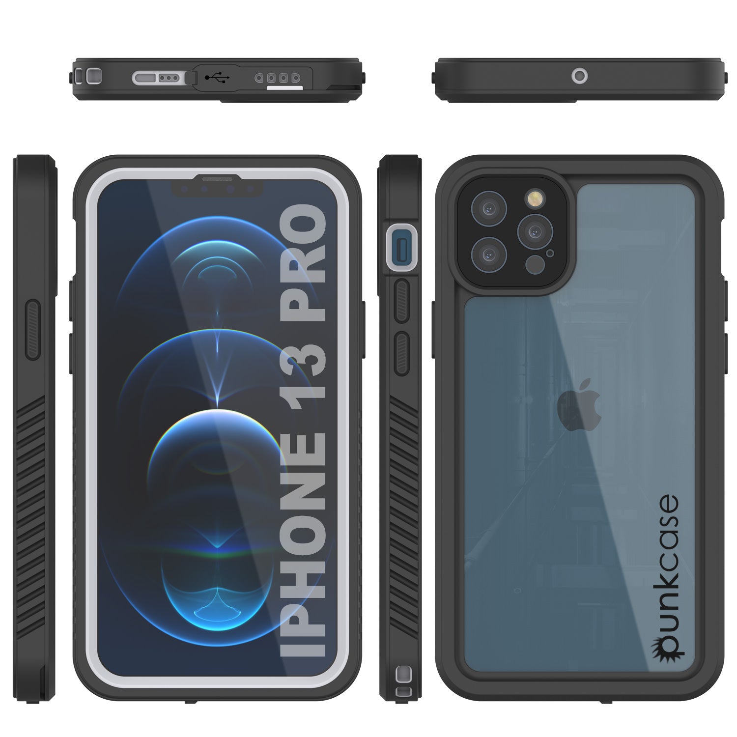 Capa à Prova d'Água para iPhone 13 Pro, Punkcase [Série Extrema] Capa de Armadura com Protetor de Tela Embutido [Branco]