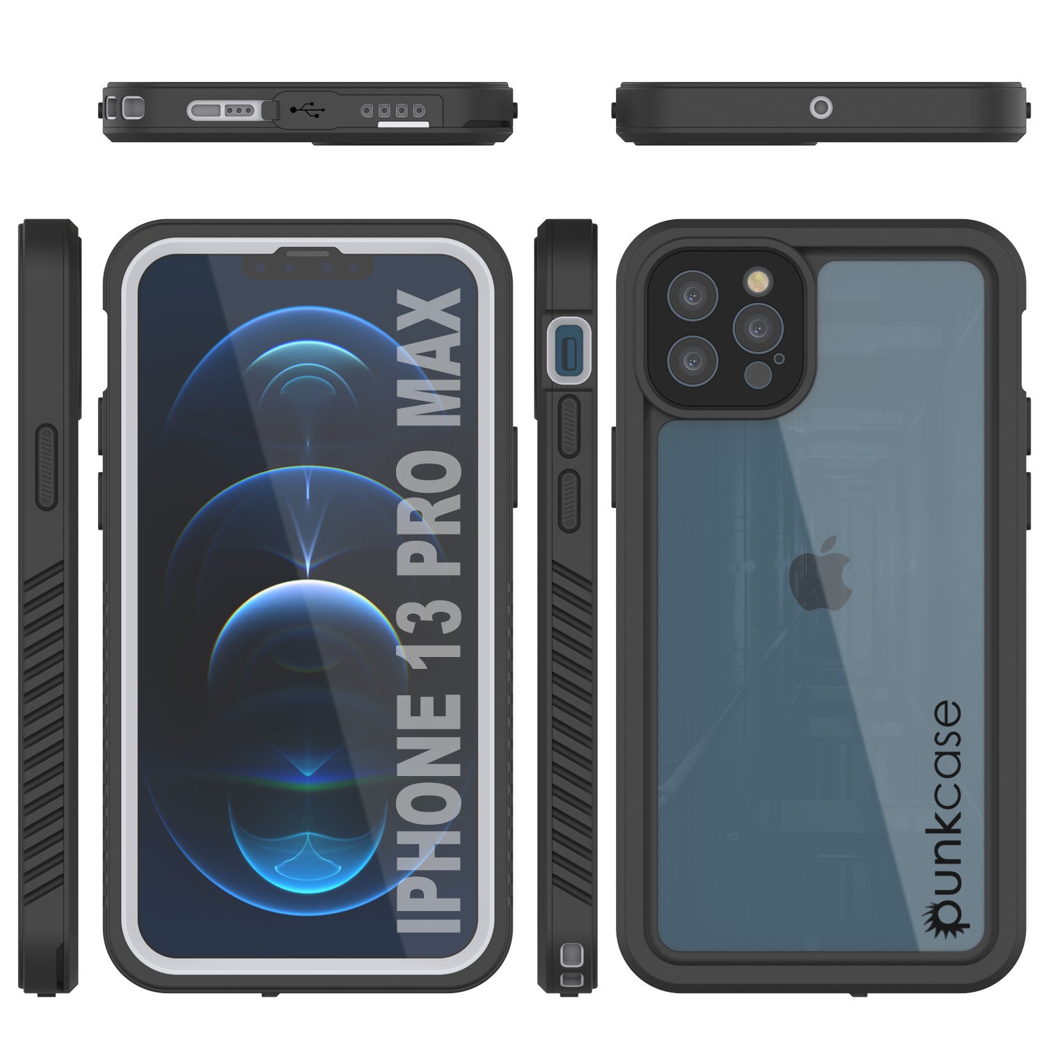 Capa à prova d'água para iPhone 13 Pro Max, Punkcase [Série Extrema] Capa de Armação com Protetor de Tela Incorporado [Branco]