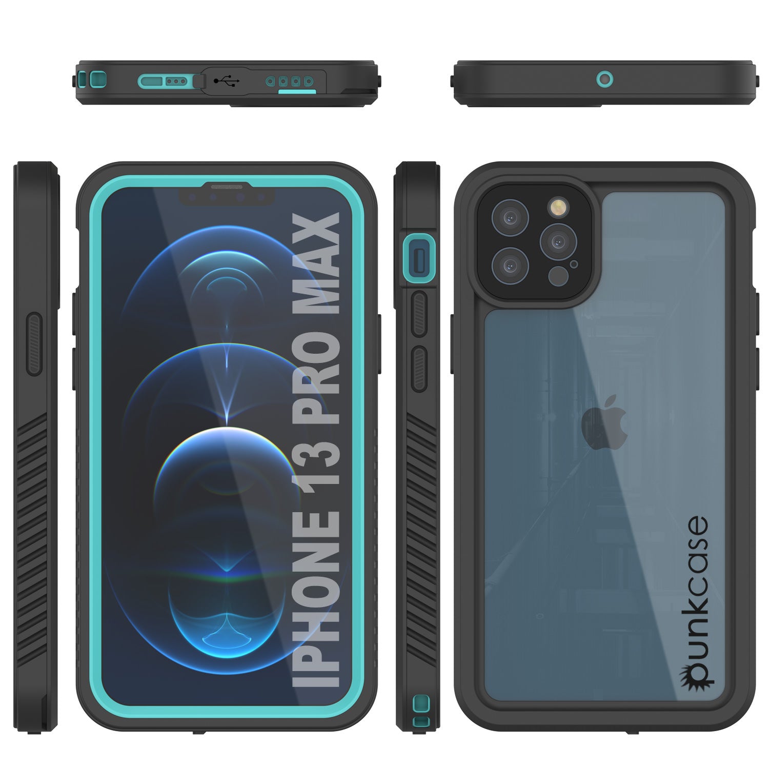 Capa à prova d'água para iPhone 13 Pro Max, Punkcase [Série Extrema] Capa de Armadura com Protetor de Tela Integrado [Teal]
