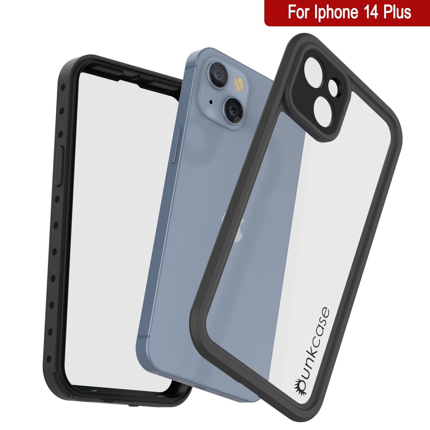 Capa à prova d'água IP68 iPhone 14 Plus, Punkcase [Clear] [Série StudStar] [Ajuste Fino] [Proteção contra Sujeira]