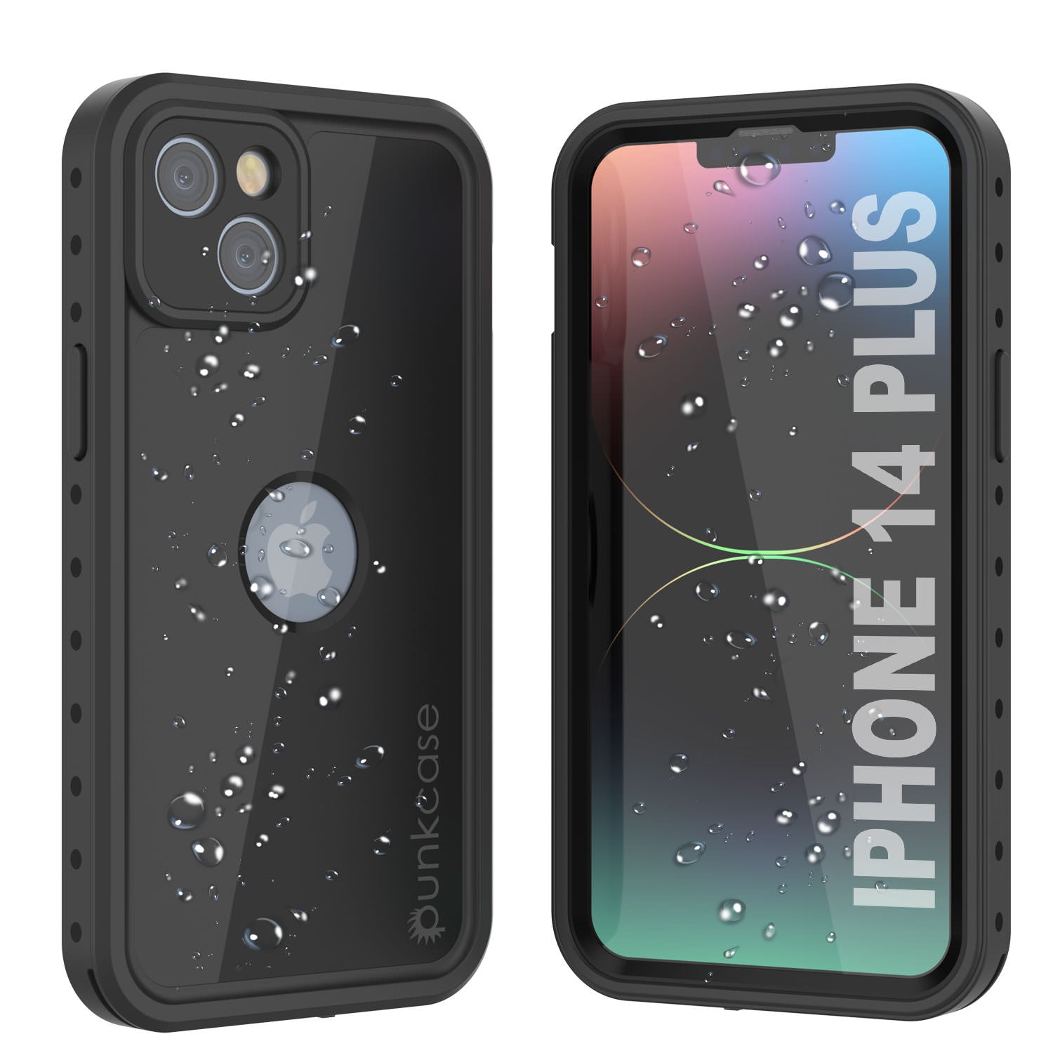 Capa à prova d'água IP68 para iPhone 14 Plus, Punkcase [Preto] [Série StudStar] [Ajuste Slim]