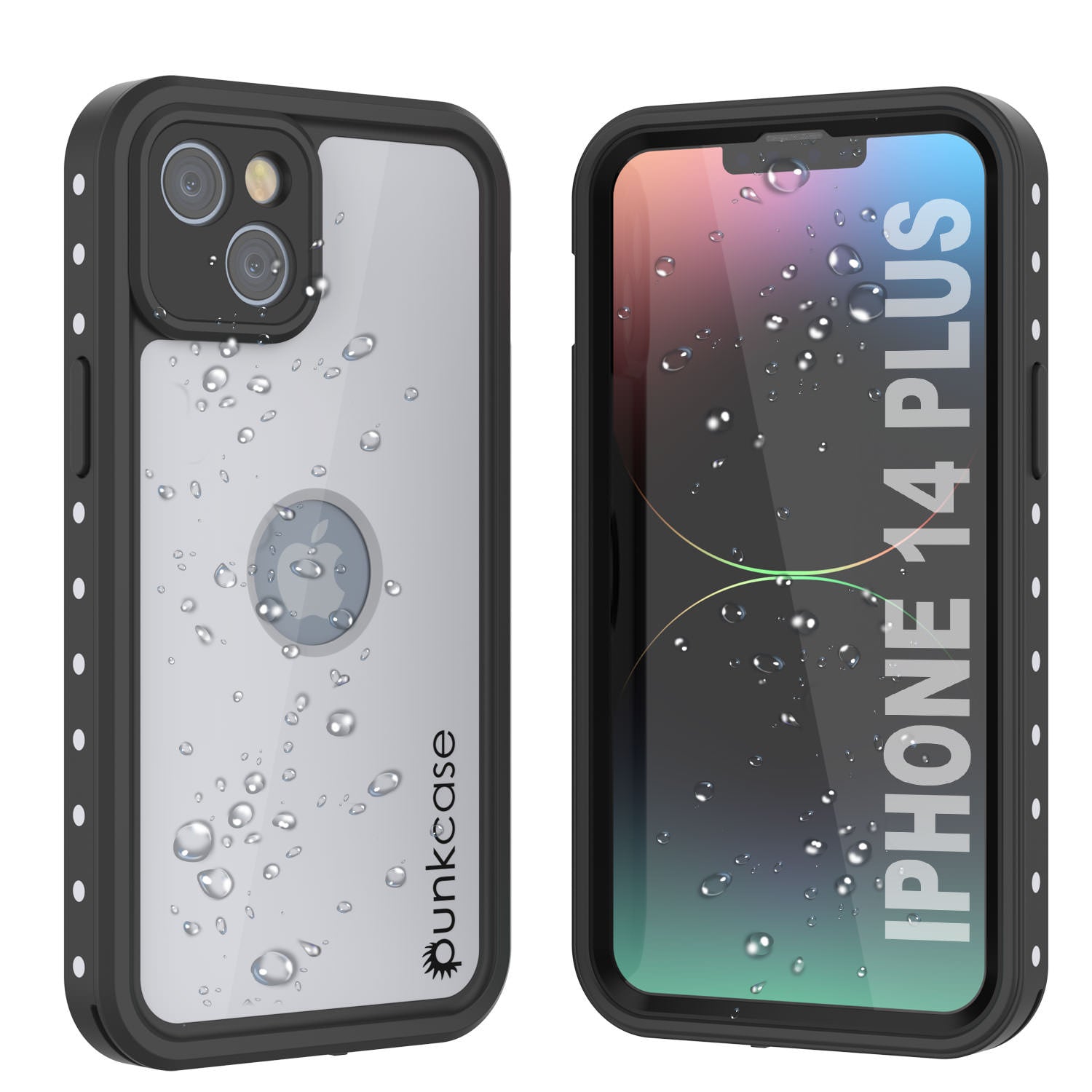 Capa à prova d'água IP68 para iPhone 14 Plus, Punkcase [Branco] [Série StudStar] [Ajuste Slim] [Prova de Sujeira]