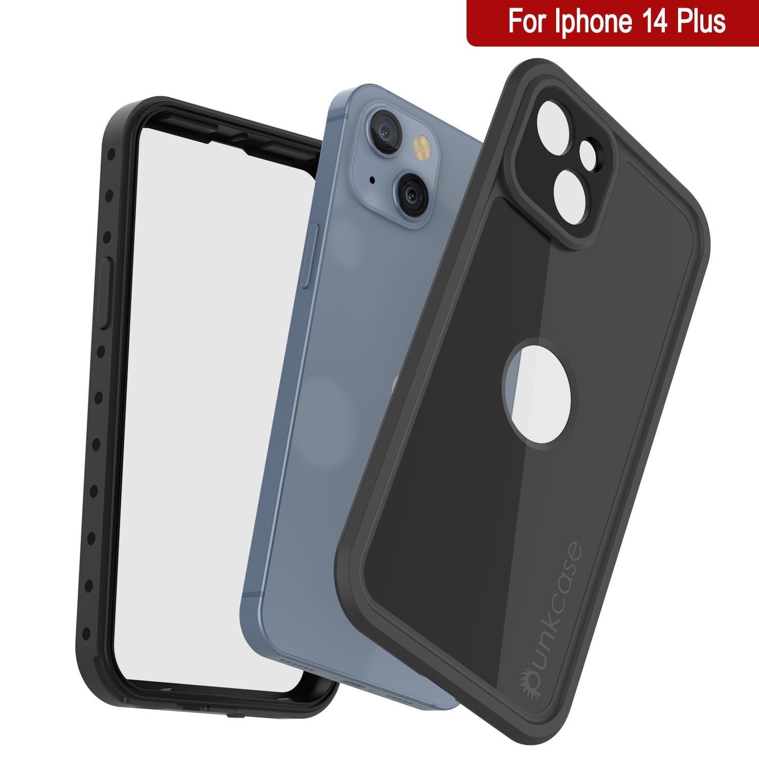Capa à prova d'água IP68 para iPhone 14 Plus, Punkcase [Preto] [Série StudStar] [Ajuste Slim]