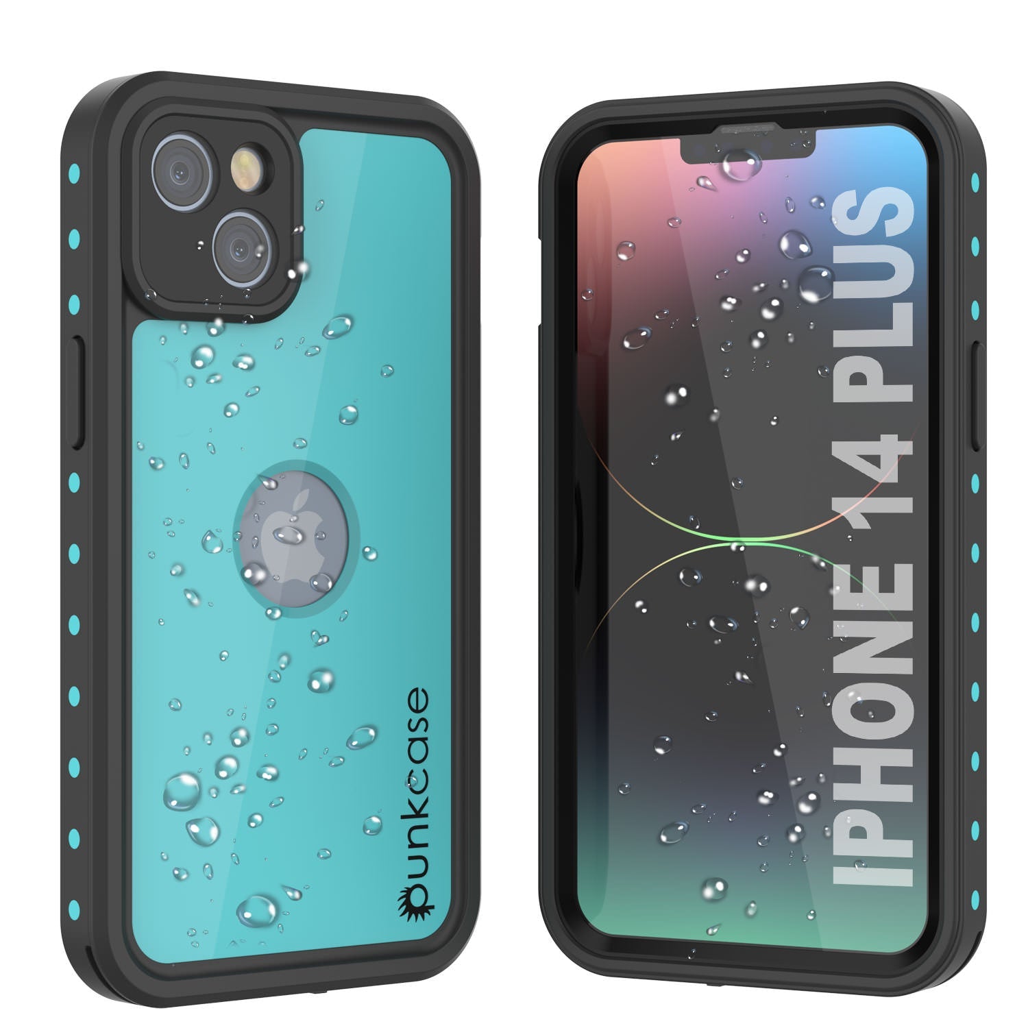 Capa à prova d'água IP68 para iPhone 14 Plus, Punkcase [Teal] [Série StudStar] [Ajuste Slim]