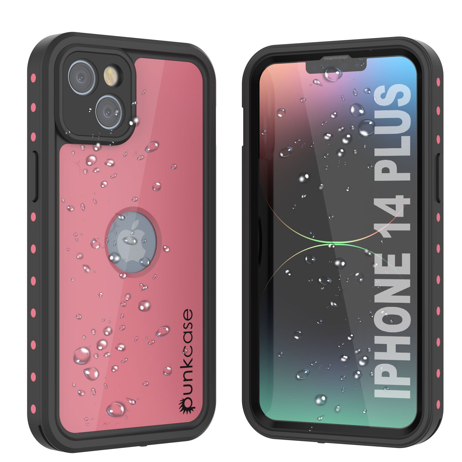 Capa à prova d'água IP68 para iPhone 14 Plus, Punkcase [Rosa] [Série StudStar] [Slim Fit] [À prova de sujeira]