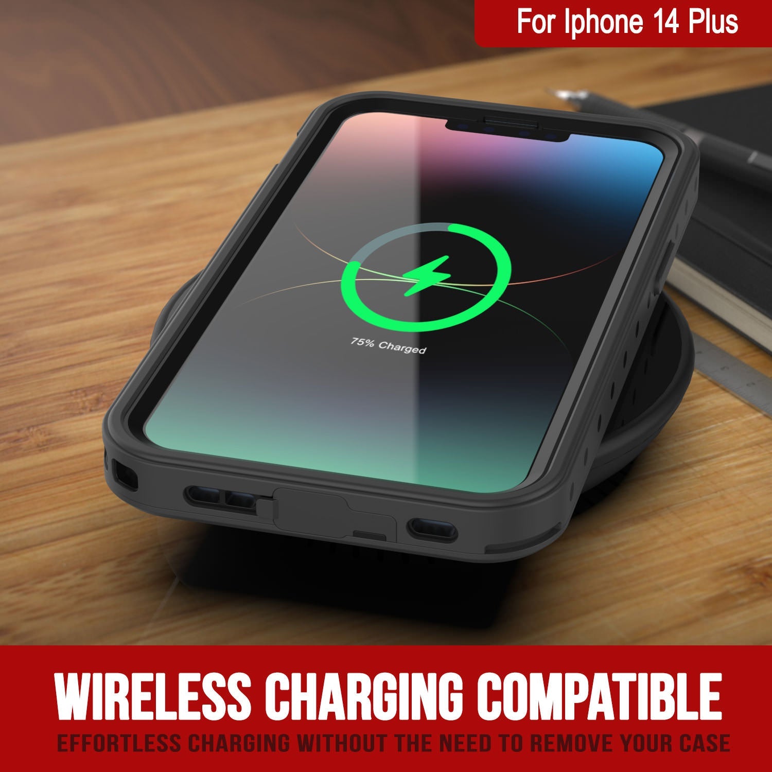 Capa à prova d'água IP68 para iPhone 14 Plus, Punkcase [verde claro] [Série StudStar] [Ajuste Slim] [Prova de sujeira]